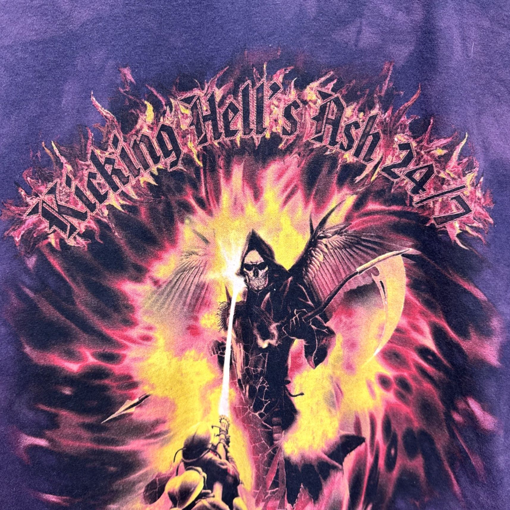 The Mountain VINTAGE The Mountain Firefighter T-Shirt Mens Large Purple Tie-Dye Grim Reaper Graphic 2000s Fall Mens Size US L / EU 52-54 / 3 - 5 Thumbnail