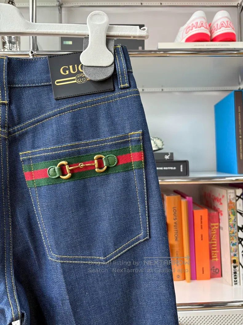 Gucci Gucci 100th anniversary limited edition blue leather label Size 24" / US 00 / IT 34 - 4 Thumbnail