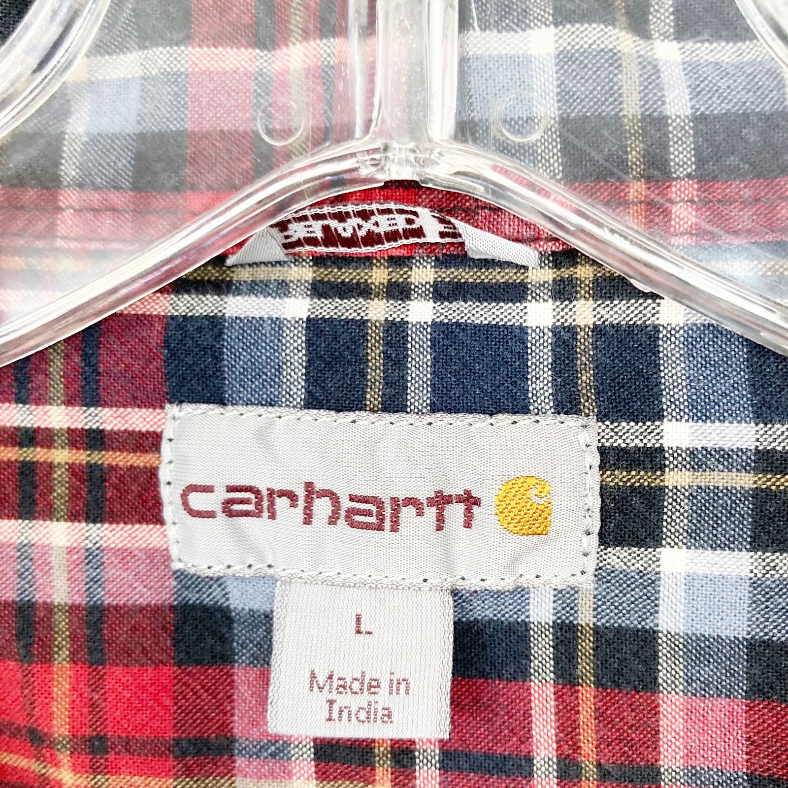 Carhartt Carhartt Red Black Plaid Long Sleeve Button Down Sz L Size US L / EU 52-54 / 3 - 2 Thumbnail