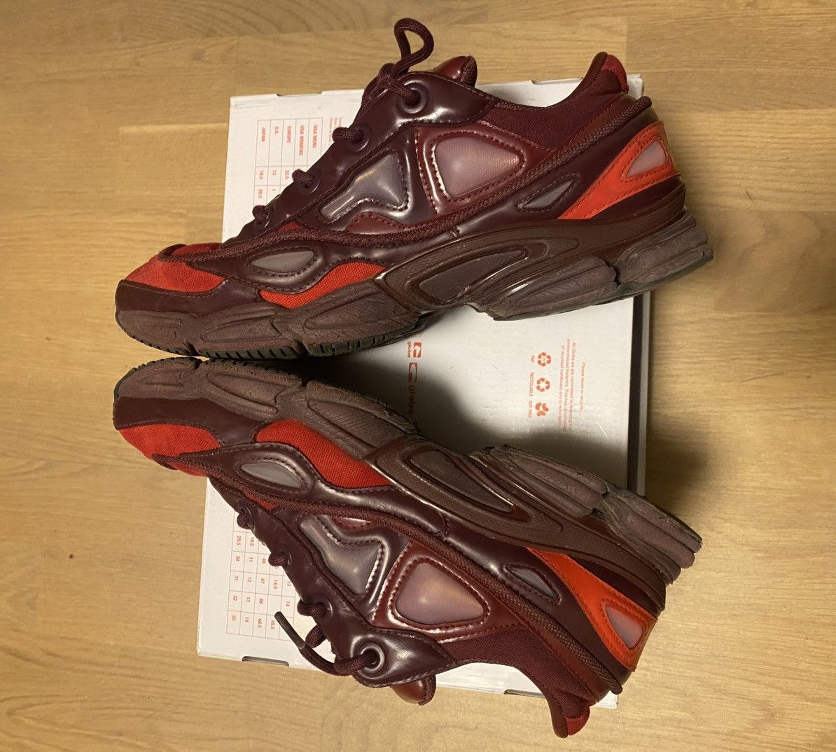 Adidas × Raf Simons Adidas x raf simons ozweego 3 burgundy Size US 10 / EU 43 - 2 Thumbnail