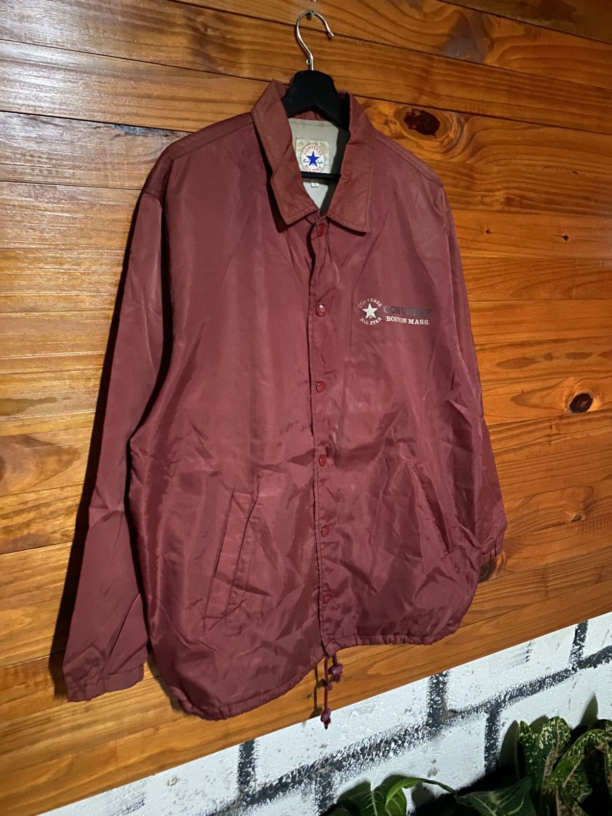 Converse Vintage Converse Chuck Taylor Coaches Jacket – Maroon Size US L / EU 52-54 / 3 - 5 Thumbnail