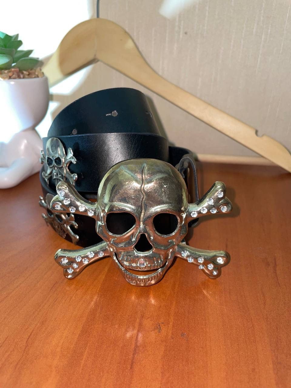 Leather × Vintage Vintage y2k Skull Leather Belt Size ONE SIZE - 2 Thumbnail