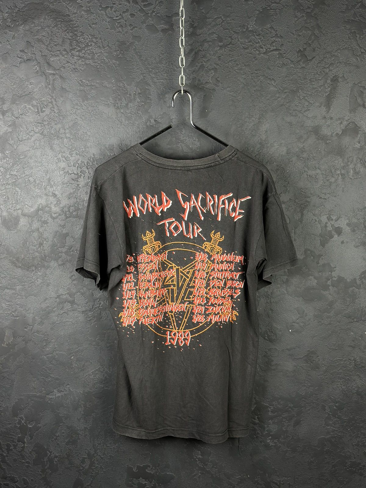Slayer Vintage 1988 Slayer World Sacrifice Tour T-Shirt Size US XL / EU 56 / 4 - 9 Thumbnail