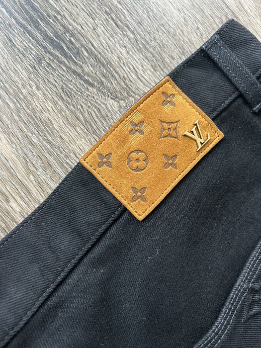 Denim Monogram Carpenter Trousers Black