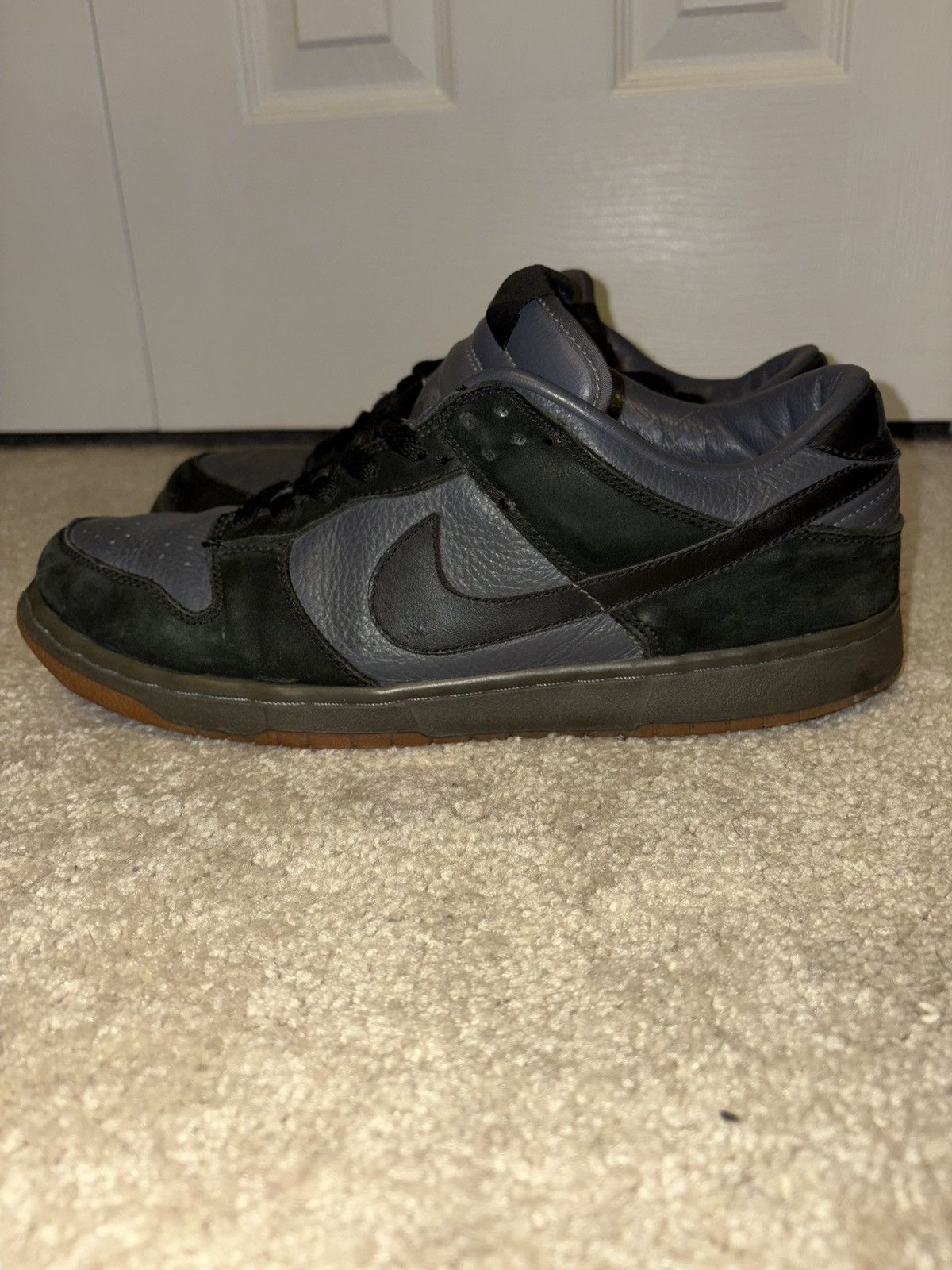 Nike × Nike SB × Vintage Vintage 2003 Nike Dunk Low Pro Black Graphite Gum Shoes Size US 12 / EU 45 - 9 Thumbnail
