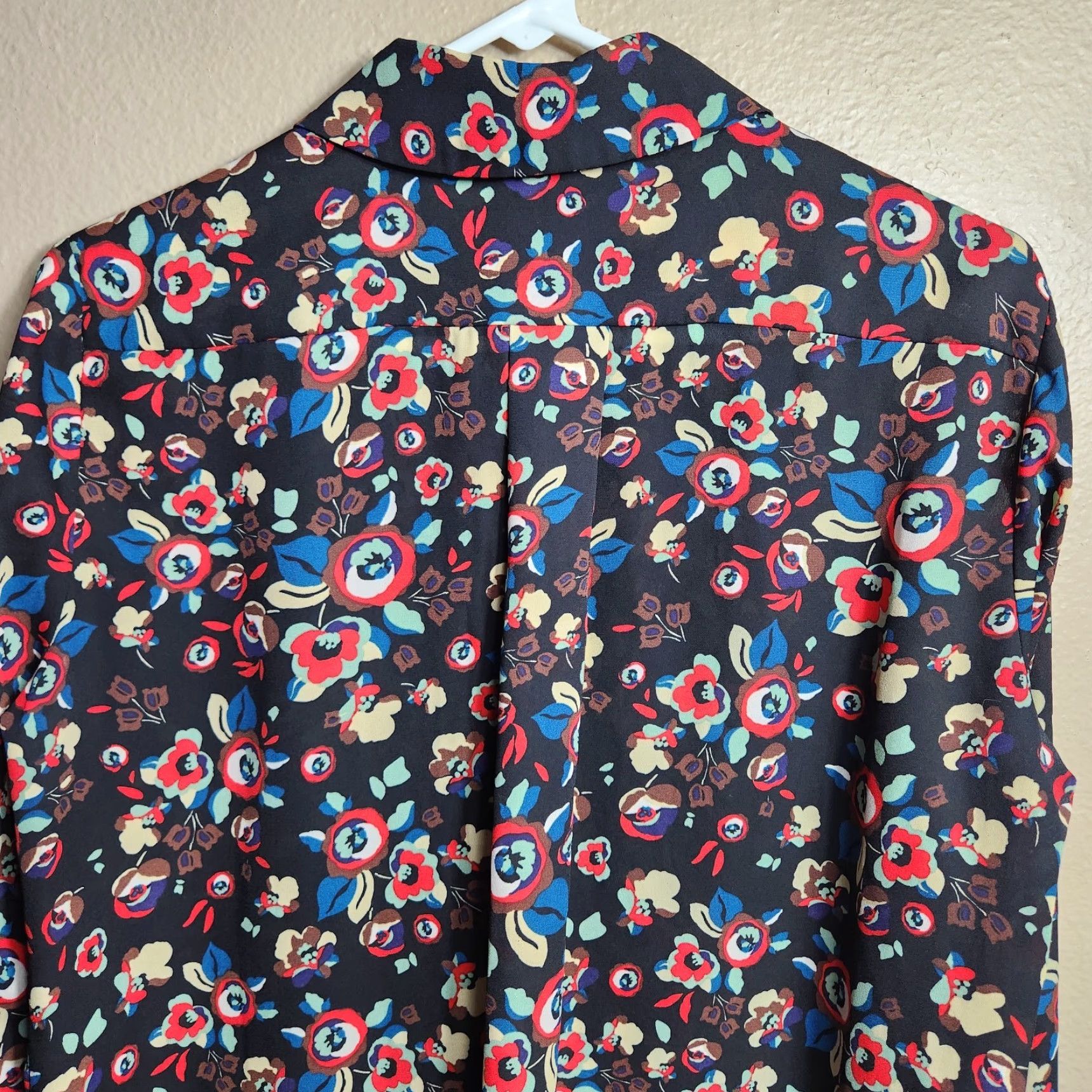 Vintage WAYF Womens Black Floral Collared Buttonfront Blouse-Size M Size M / US 6-8 / IT 42-44 - 6 Thumbnail