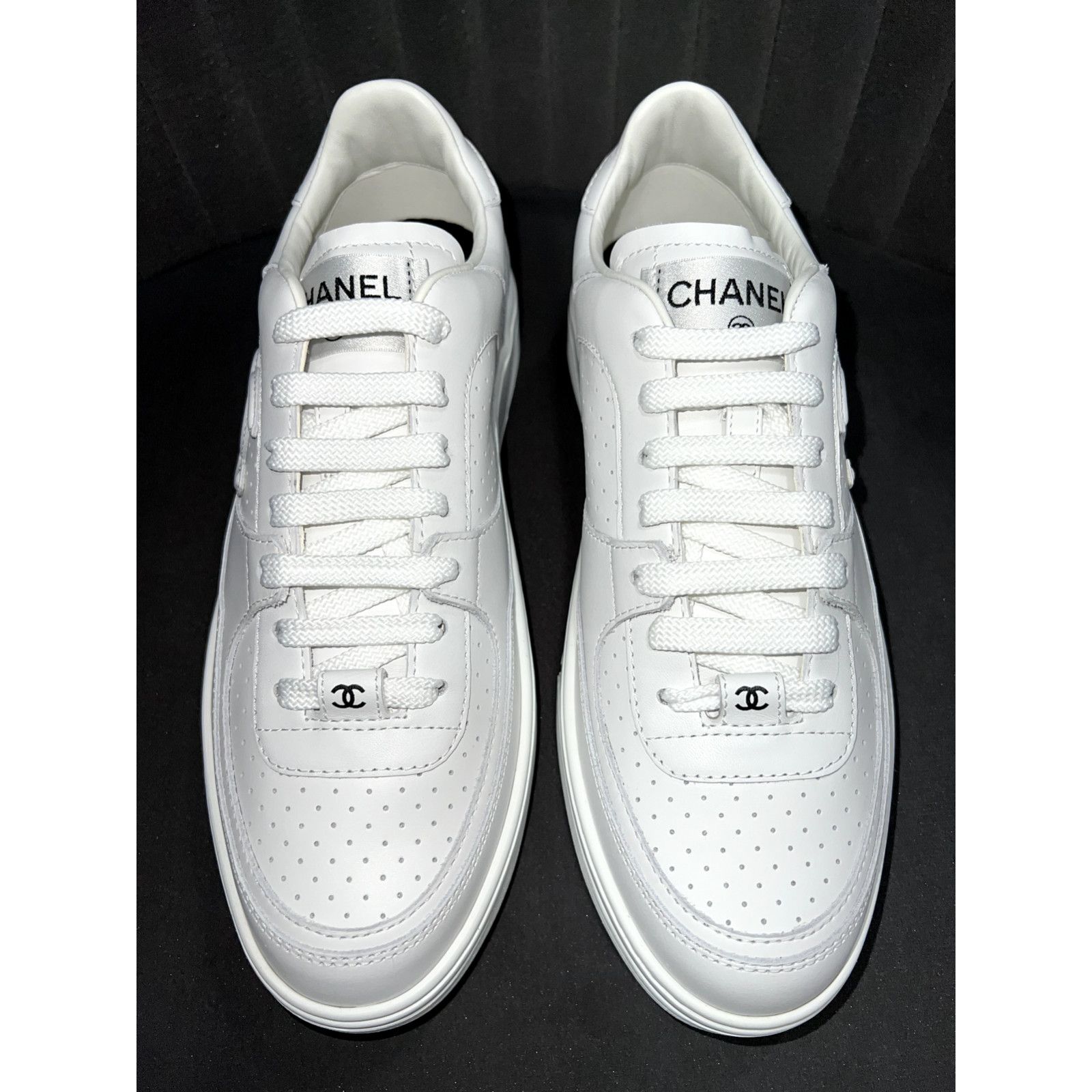 Chanel REV Calfskin CC Logo Tie Flat Runner Trainer Sneaker 37 Size US 7 / IT 37 - 8 Thumbnail