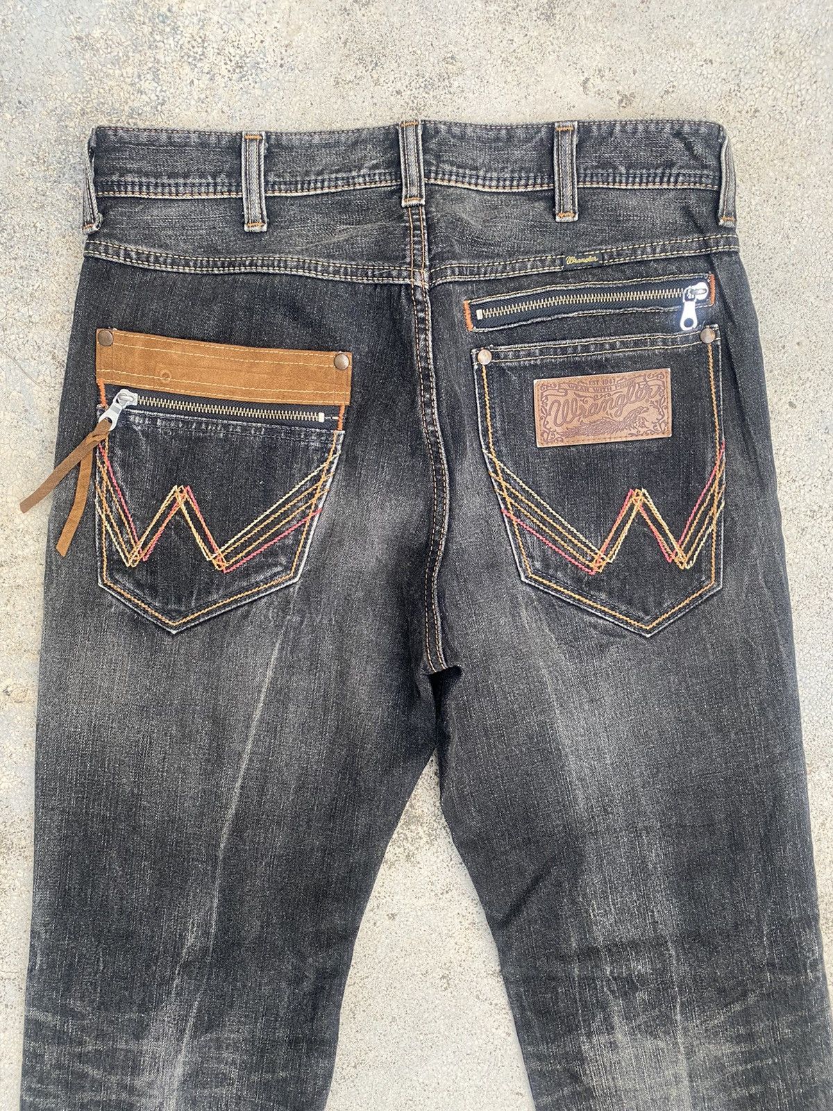 Japanese Brand × Vintage × Wrangler Vintage y2k Wrangler Faded Claw Mark Jeans Size US 32 / EU 48 - 12 Thumbnail