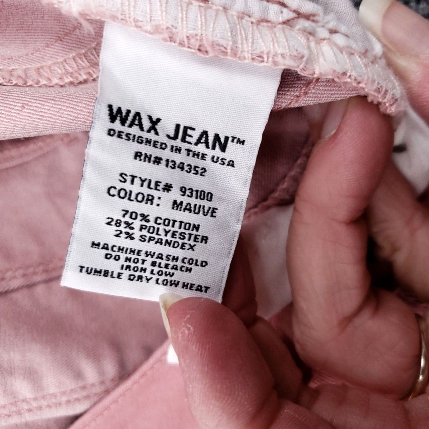 Denime Wax Jeans Mid Rise Skinny Leg 5 Juniors Pink Denim Light Wash Zip Womens Size 30" / US 8 / IT 44 - 7 Thumbnail