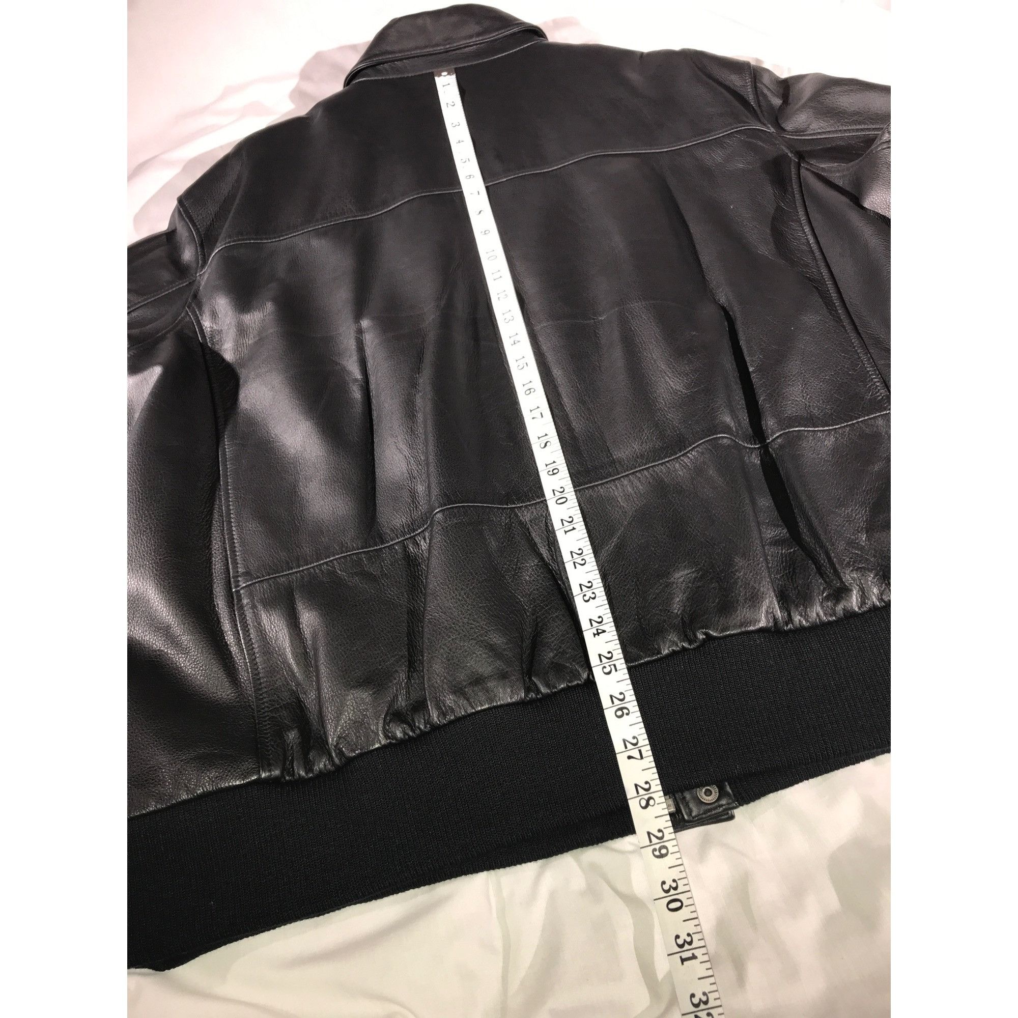 Croft & Barrow Croft & Barrow Men's Black Leather Bomber Aviator Jacket Size US XXL / EU 58 / 5 - 10 Thumbnail