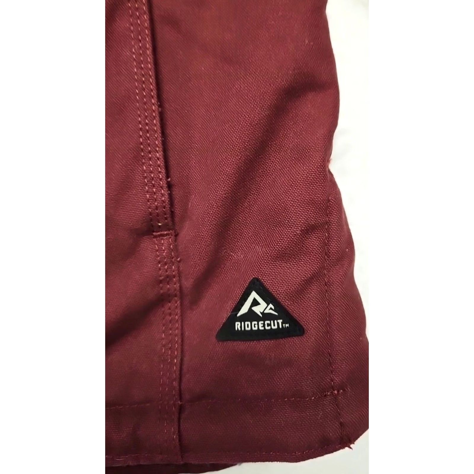 Vintage Ridgecut Work Jacket Hooded XL Women Burgundy Canvas Sherpa Lined Zip Mid-Length" Size XL / US 12-14 / IT 48-50 - 2 Thumbnail