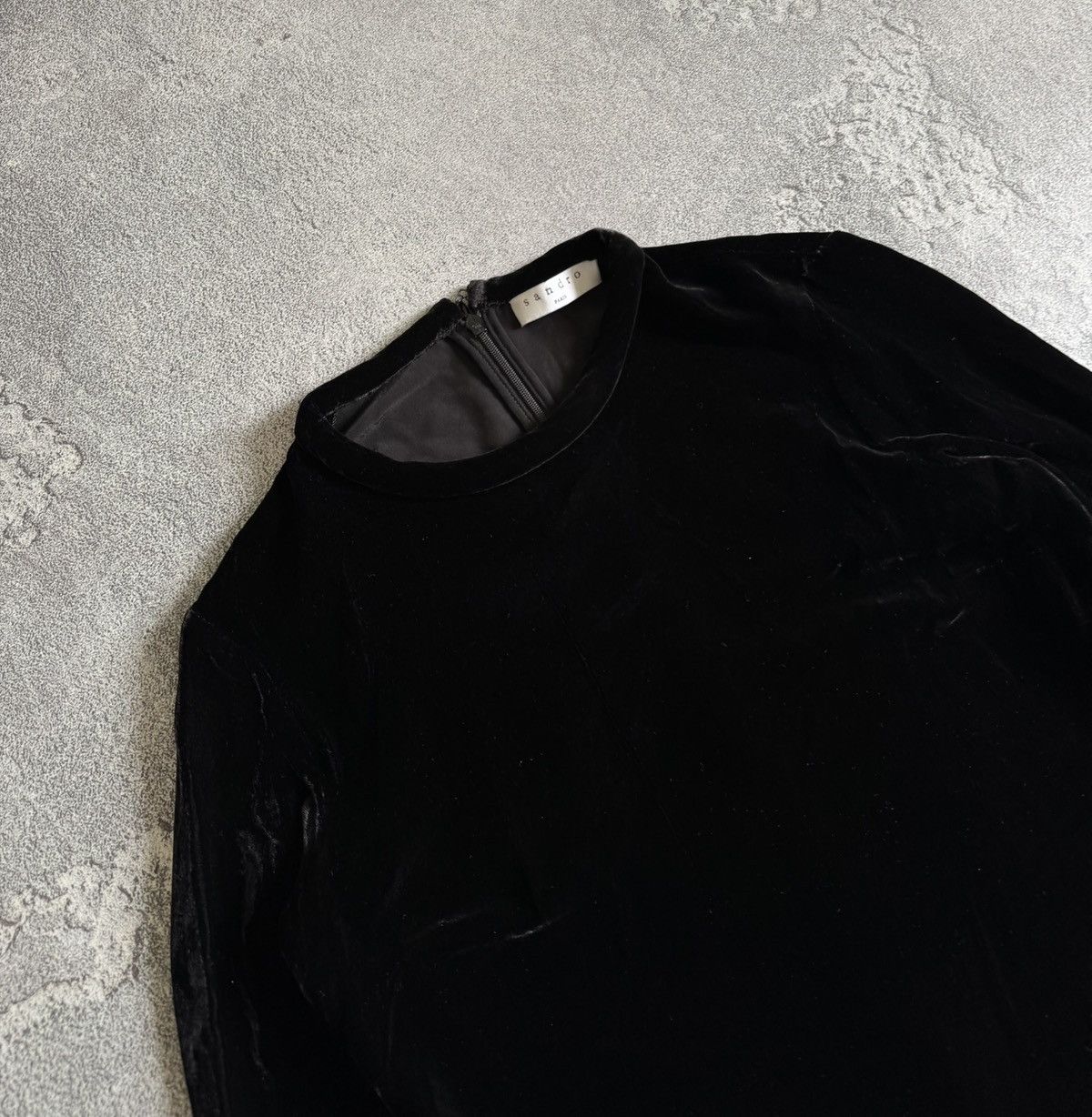 Sandro Sandro 2size velour black lace dress 👗 long sleeve Size XS / US 0-2 / IT 36-38 - 4 Thumbnail