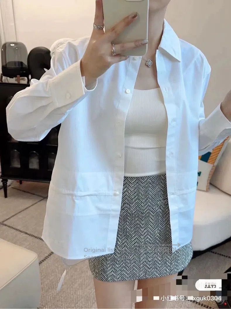Hermes Hermes Design sense white waist-cinching shirt top Size XS / US 0-2 / IT 36-38 - 7 Thumbnail
