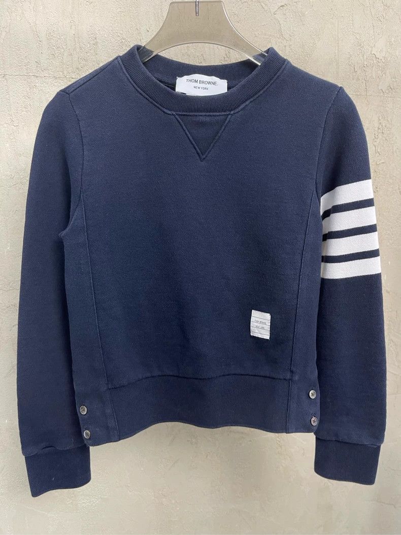 Thom Browne Thom browne Size 38 Dark blue four-striped round-neck sweat Size US XS / EU 42 / 0 - 3 Thumbnail