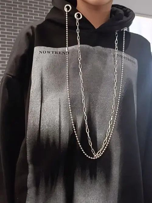Japanese Brand Rare fashion goth gothic shadow hoodie sweatshirt with chain Size US M / EU 48-50 / 2 - 3 Thumbnail