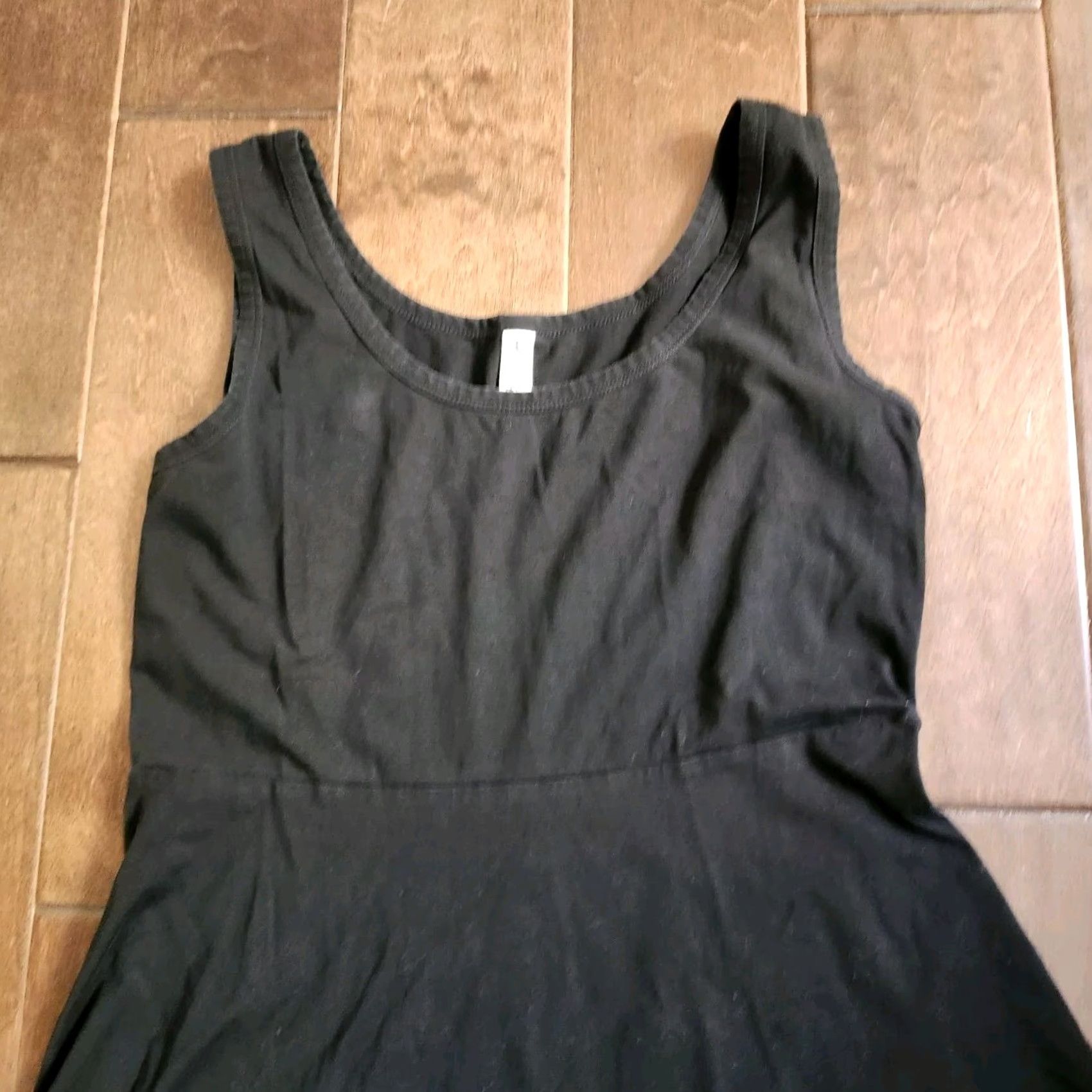 Vintage Herou Dress Women Black Sleeveless M Knee Length Cotton Spandex Solid Pullover Lightweight Casual Travel Summer Spring Fall Size M / US 6-8 / IT 42-44 - 5 Thumbnail