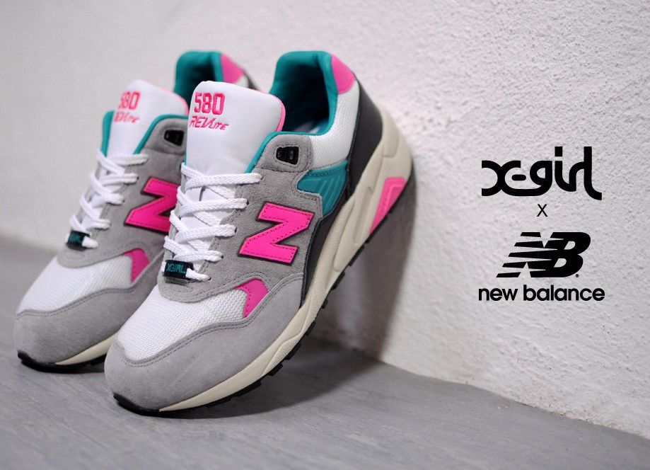 【希少 】X-GIRL × New Balance MRT580XG New Balance Sneakers Shoes X-Girl Mrt580Xg Pink Gray Women's