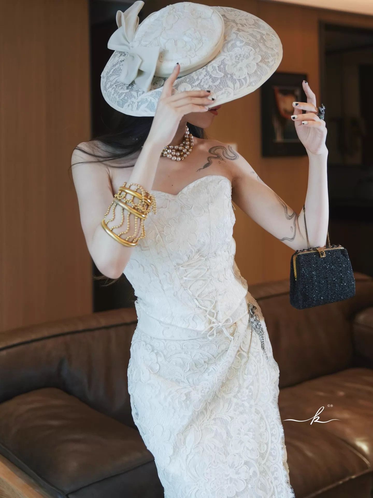 Other 1960s Italian Handmade 3-Piece Wedding Light Gown w/ Hat Size S / US 4 / IT 40 - 7 Thumbnail