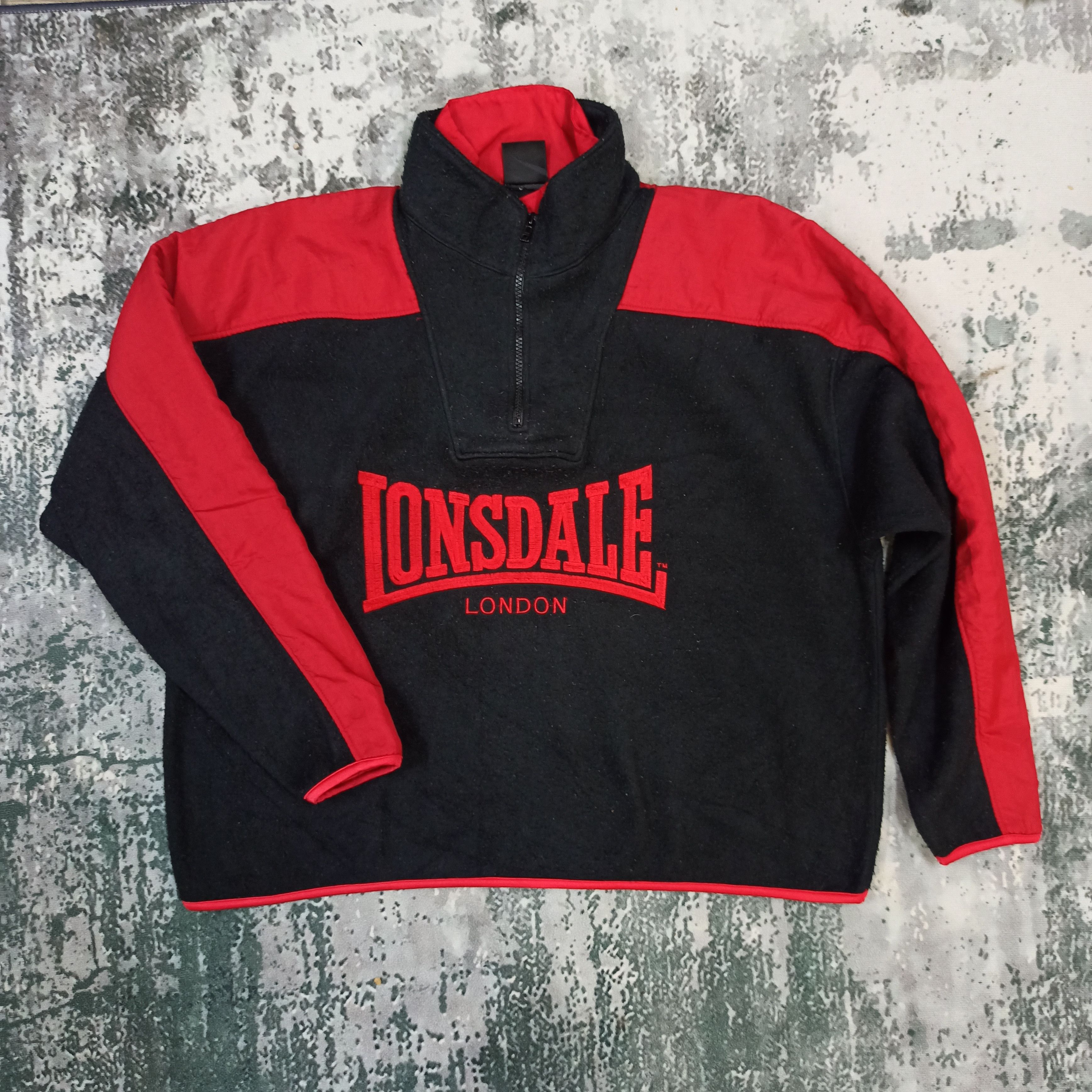 Lonsdale VINTAGE LONSDALE FLEECE JACKET HALF ZIPPER Size US L / EU 52-54 / 3 - 1 Thumbnail