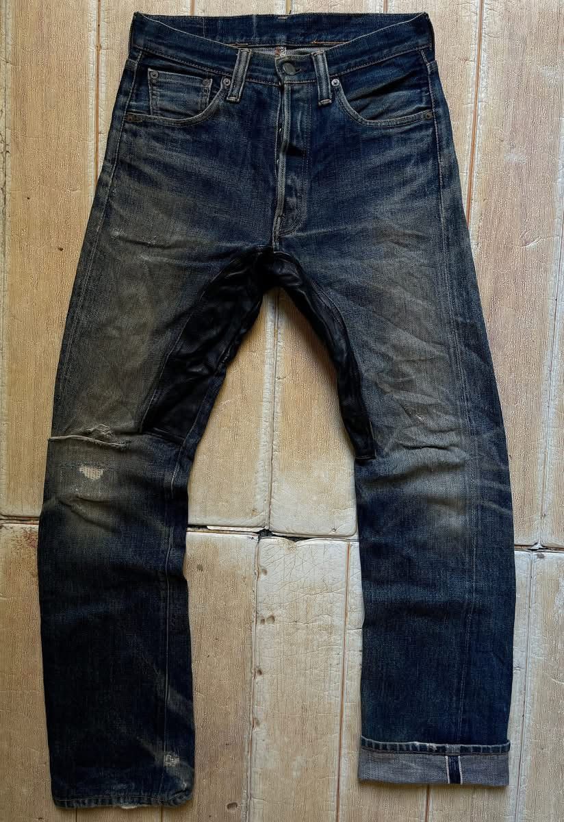 Levi's Vintage Clothing Vintage 90s Levis 501xx Lvc Rework Leather Selvedge jeans Size US 30 / EU 46 - 4 Thumbnail
