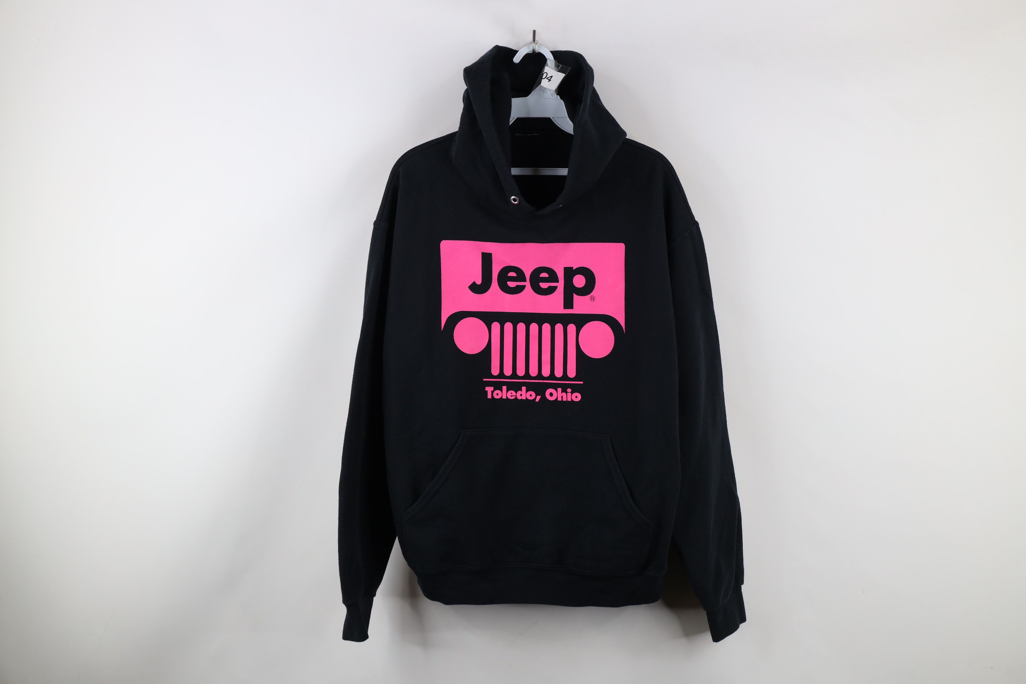 Vintage Vintage 90s Y2K Jeep Motors Spell Hoodie Sweatshirt Black Size L / US 10 / IT 46 - 1 Thumbnail