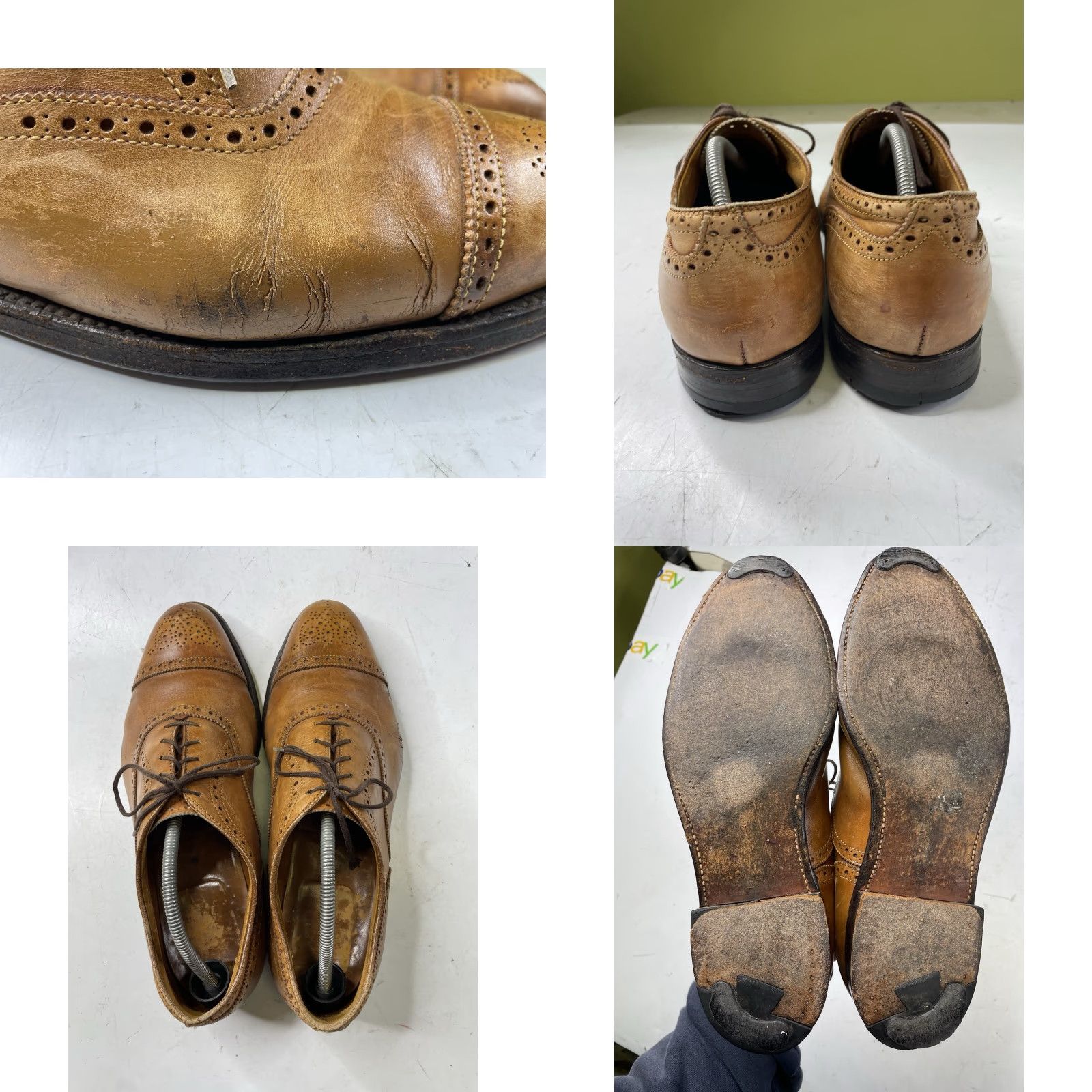 Alden Alden Dress Shoes Oxford Cap Toe Medallion Brown 11.5 B/D Men Shoes Leather Brown Cap Toe Medallion Oxford Dress Shoes 11.5 B/D Mens Size ONE SIZE - 8 Thumbnail