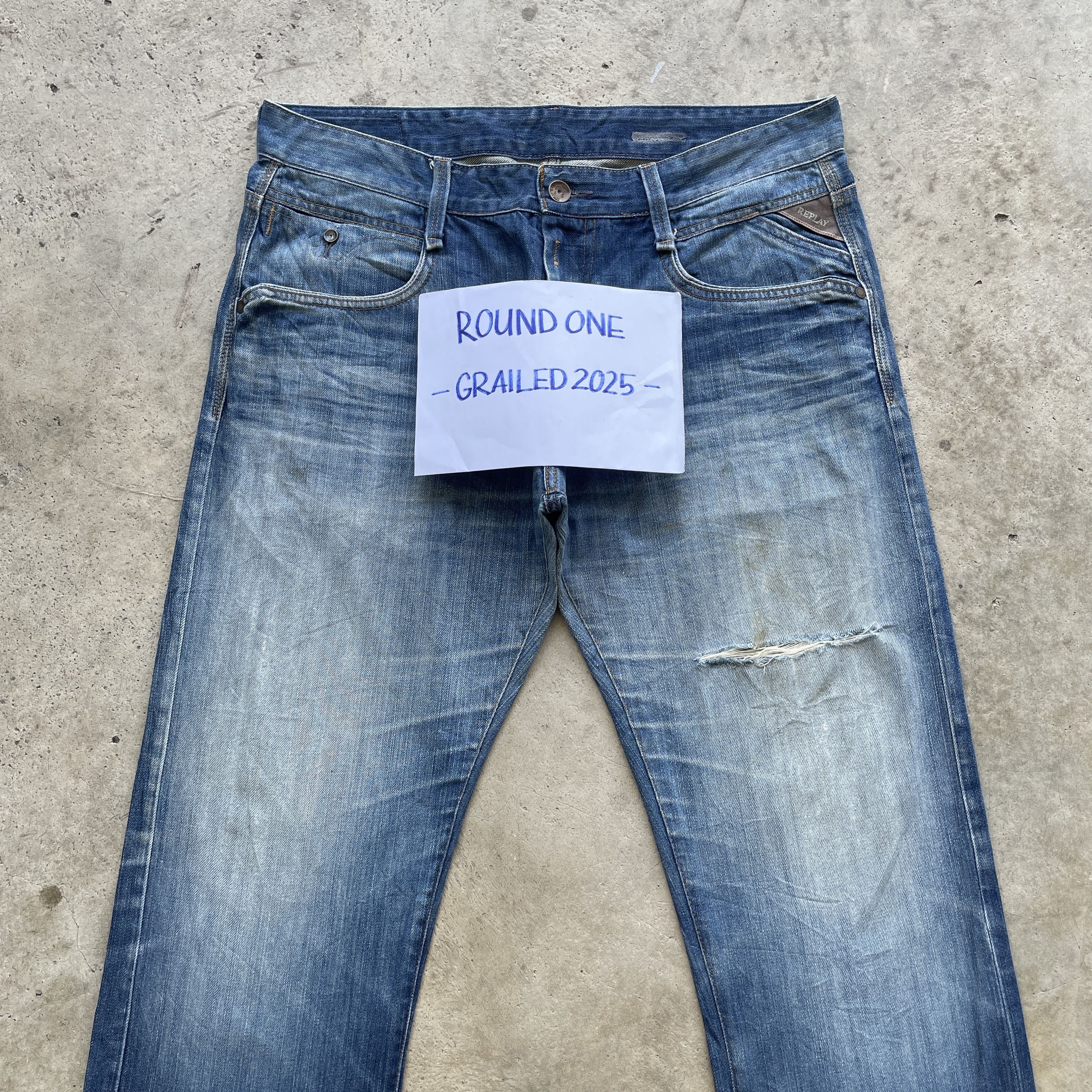 Replay VINTAGE REPLAY STONEWASH JEANS FADED DENIM DISTRESSED PANTS Size US 36 / EU 52 - 4 Thumbnail
