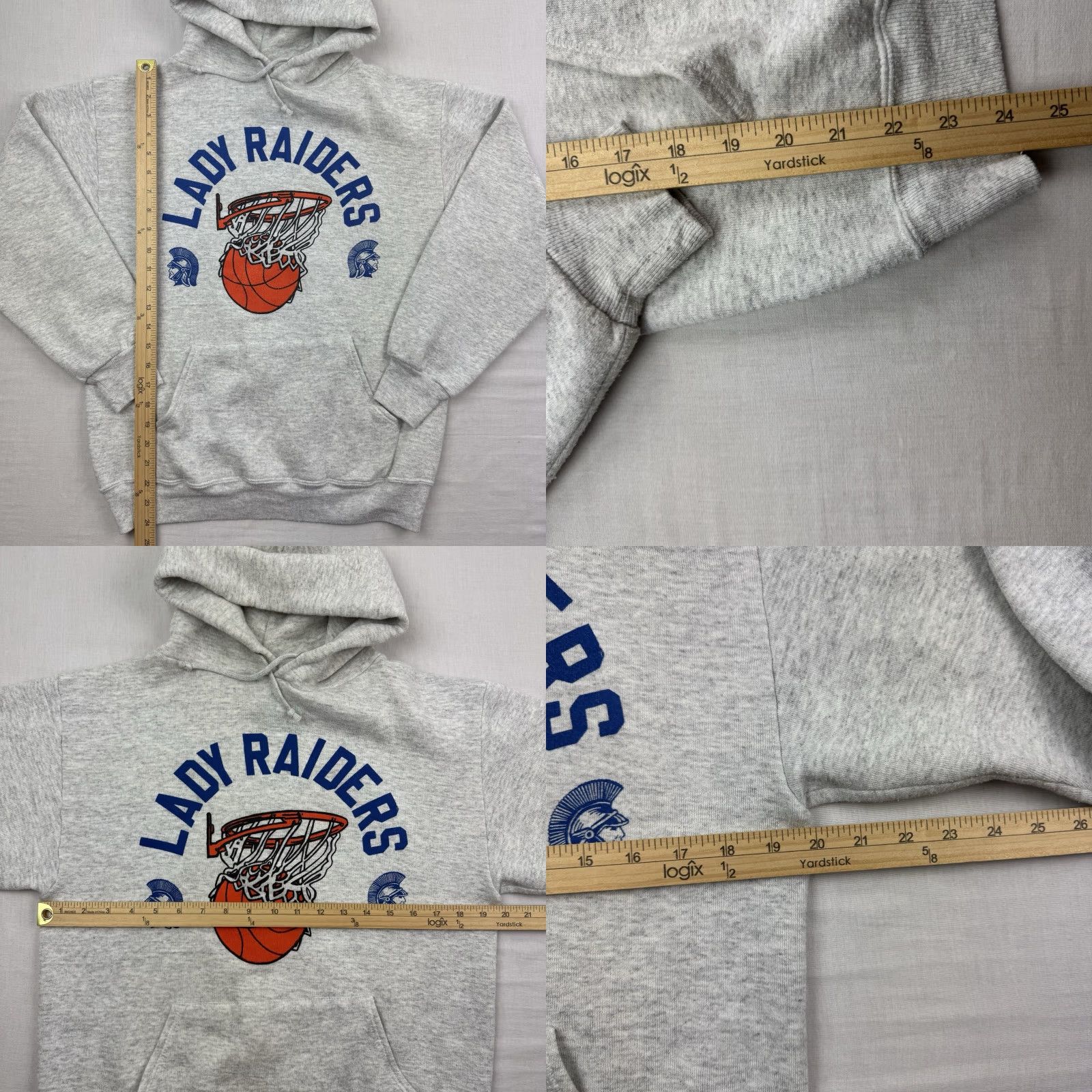 Jerzees VINTAGE Jerzees Hoodie Basketball Shirt Adult M Gray 90s Sports Pullover Mens Size US M / EU 48-50 / 2 - 8 Thumbnail