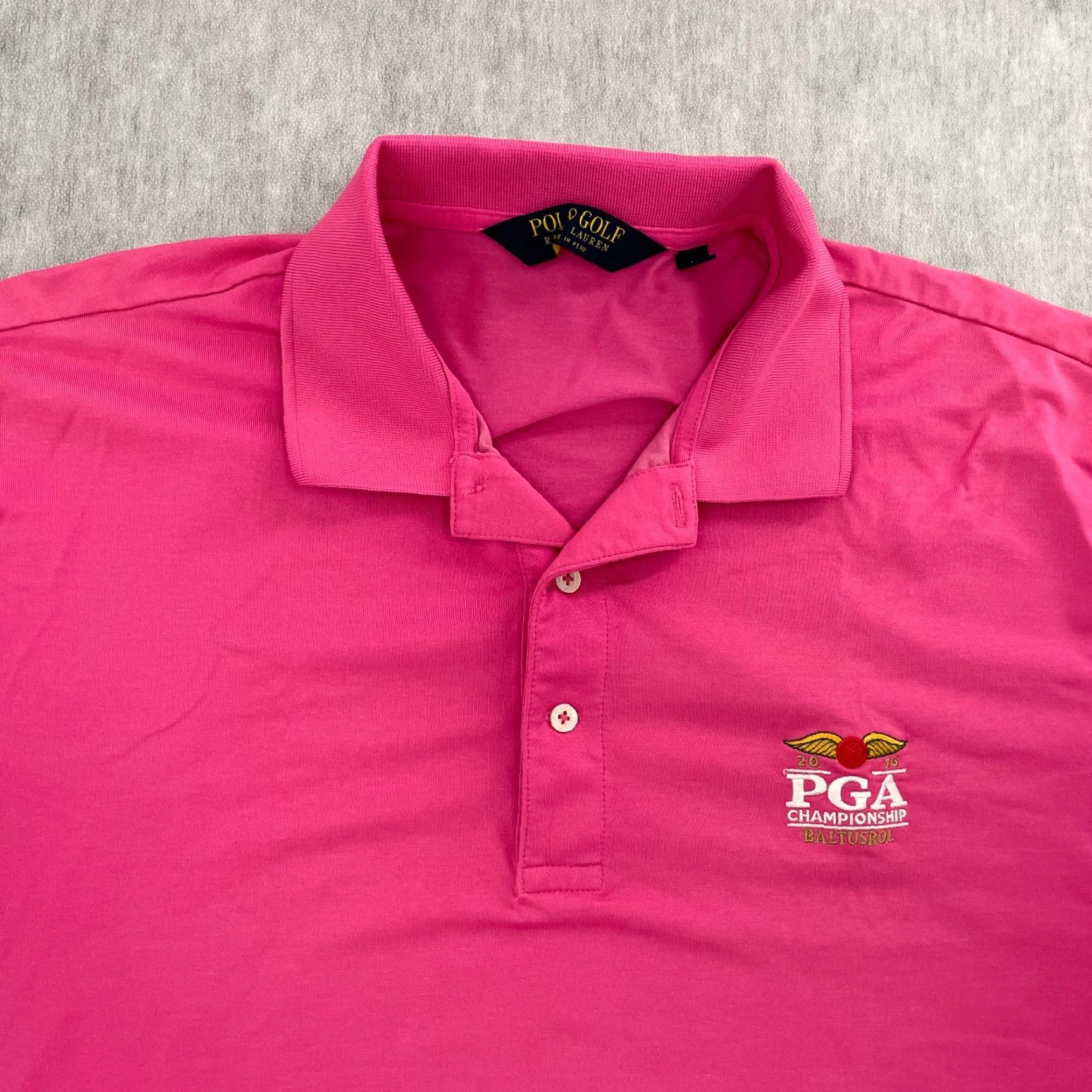 Ralph Lauren VINTAGE Polo Golf Ralph Lauren Shirt Adult Large Pink Polo PGA Championship Baltusrol L Size US L / EU 52-54 / 3 - 3 Thumbnail