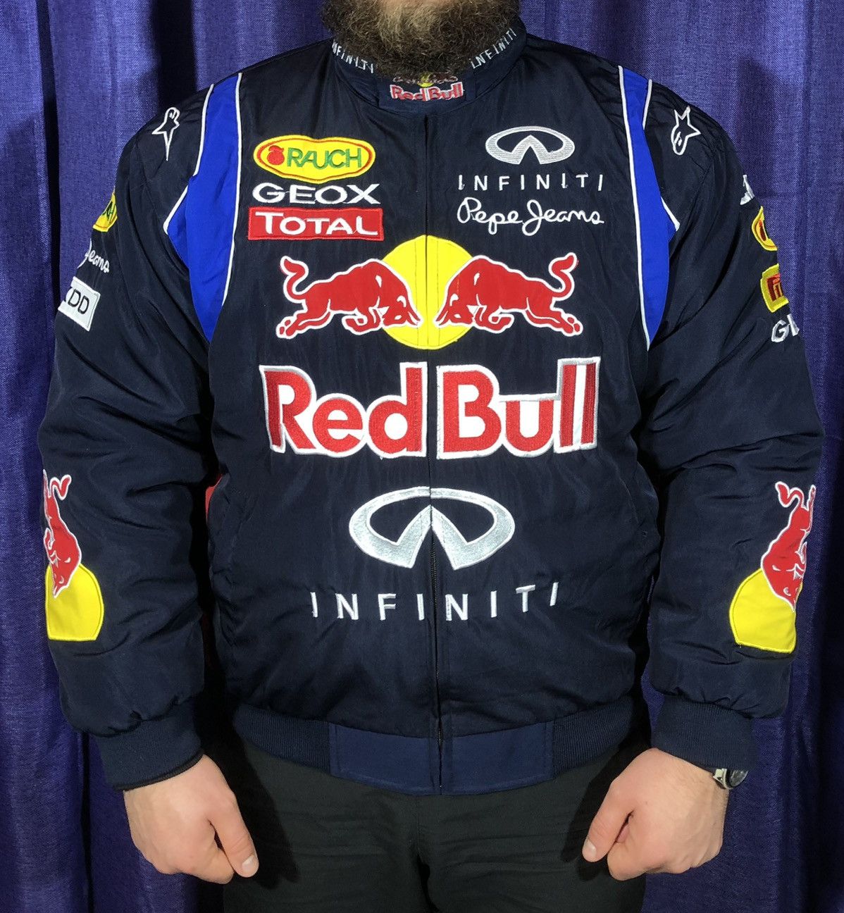 Ferrari × Red Bull × Vintage Red Bull Auto Moto Motorcycle Jacket Racing Size US L / EU 52-54 / 3 - 3 Thumbnail