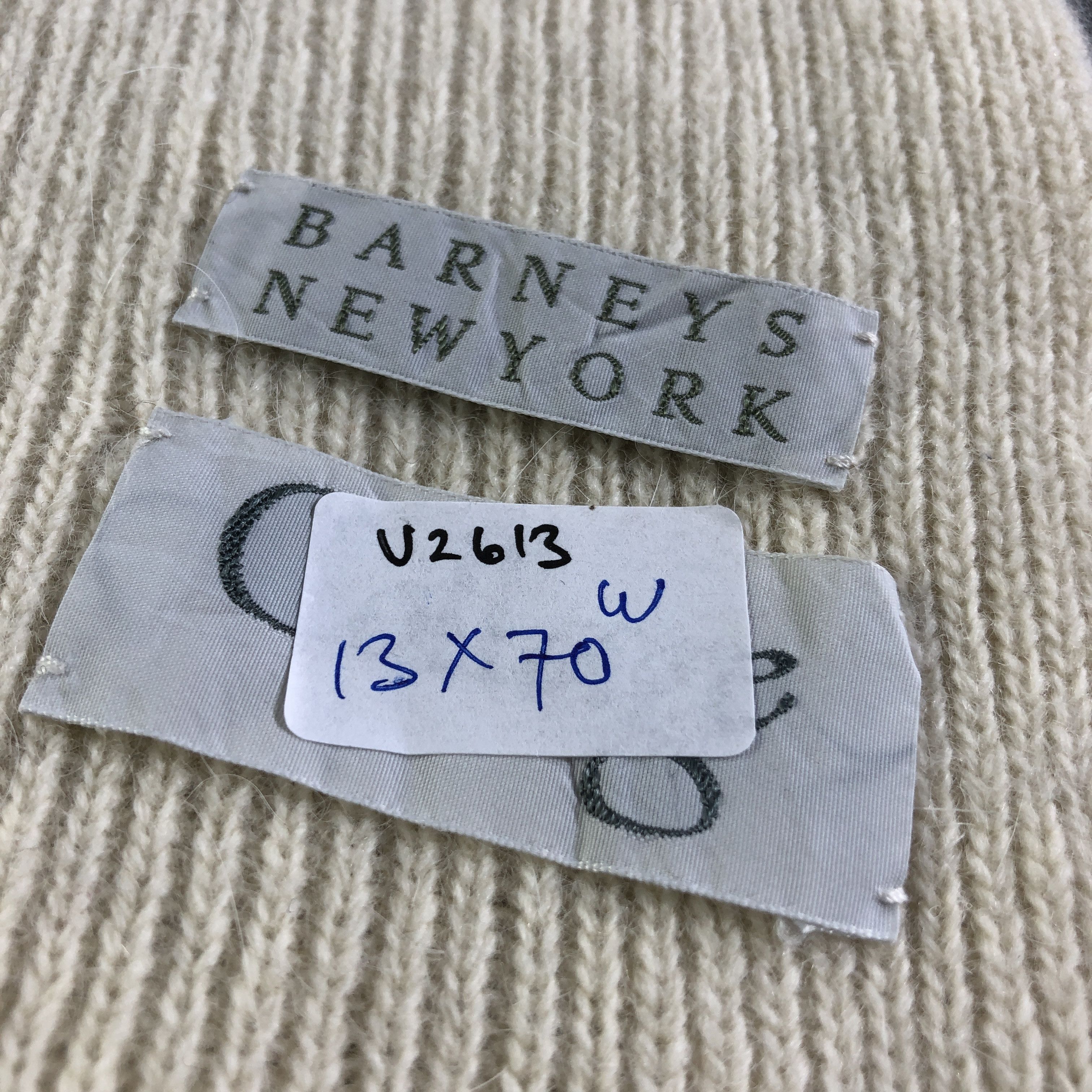 Barneys New York Barneys New York Ribbed Wool Scarf Muffler Neckwear V2613 Size ONE SIZE - 7 Thumbnail