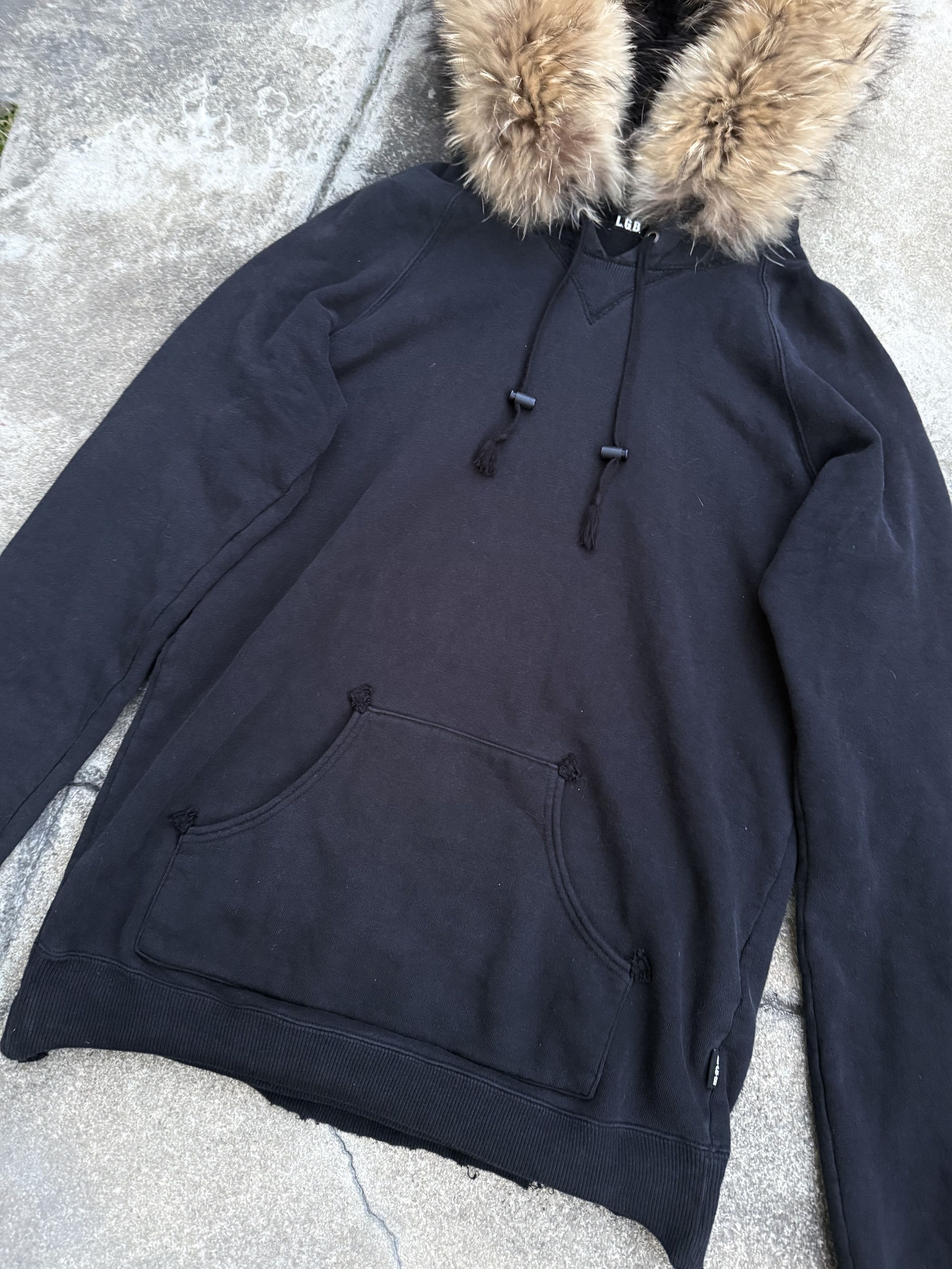Le Grande Bleu (L.G.B.) LGB "Dub Dances With Wolves" Fur Trim Pullover Hoodie Size US M / EU 48-50 / 2 - 4 Thumbnail