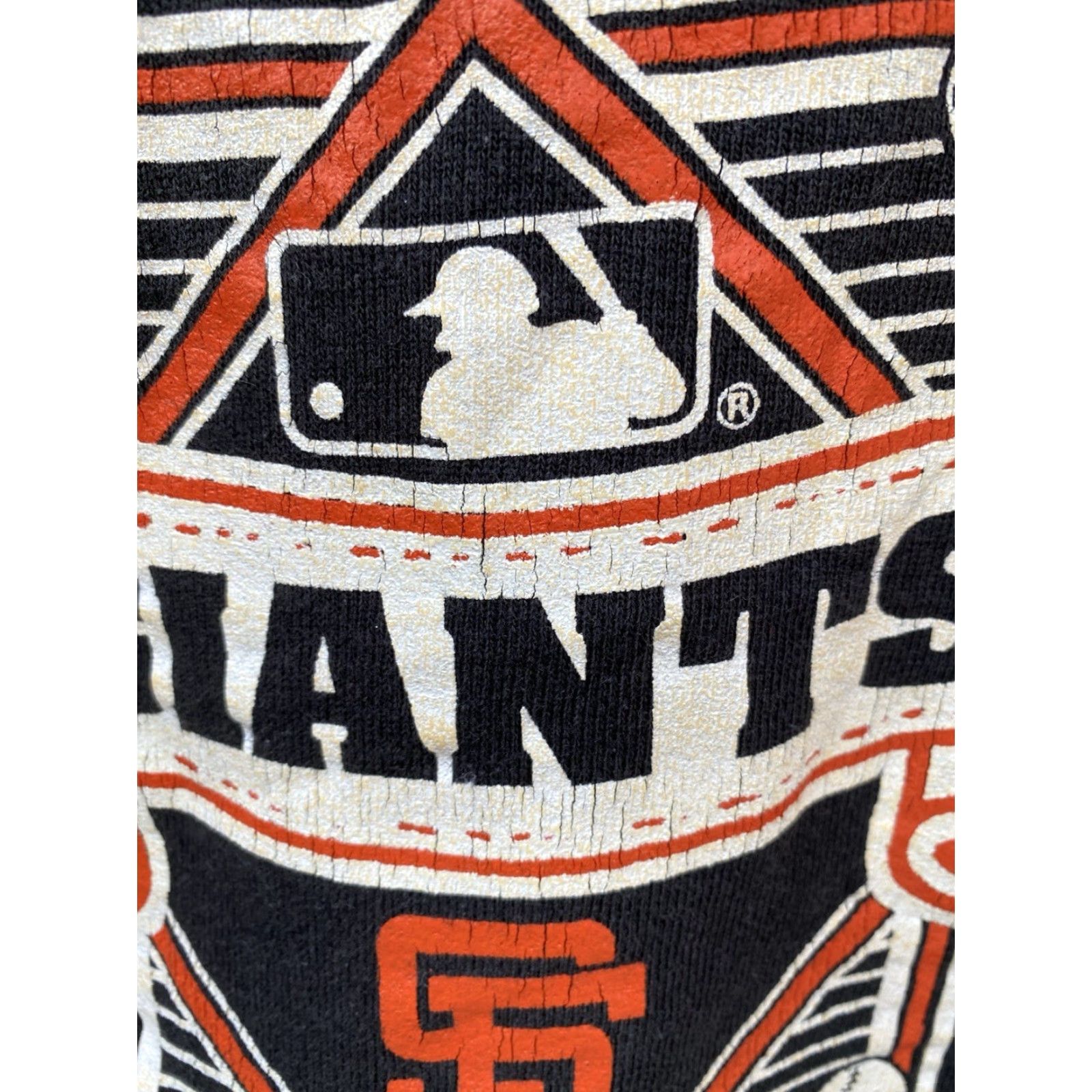 Vintage VINTAGE San Francisco Giants Baseball Raglan Sweatshirt Sweater XL Black Cotton Blend Long Sleeve Graphic Print 80s Mens Sweatshirt Size US XL / EU 56 / 4 - 4 Thumbnail