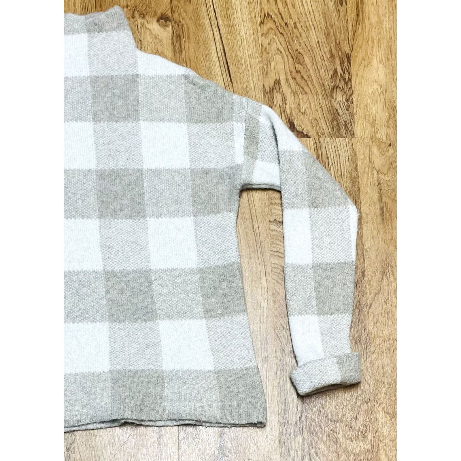 Vintage Tahari Women’s Pull Over Knitted Sweater Brown & Cream Checkered Size M Size M / US 6-8 / IT 42-44 - 3 Thumbnail