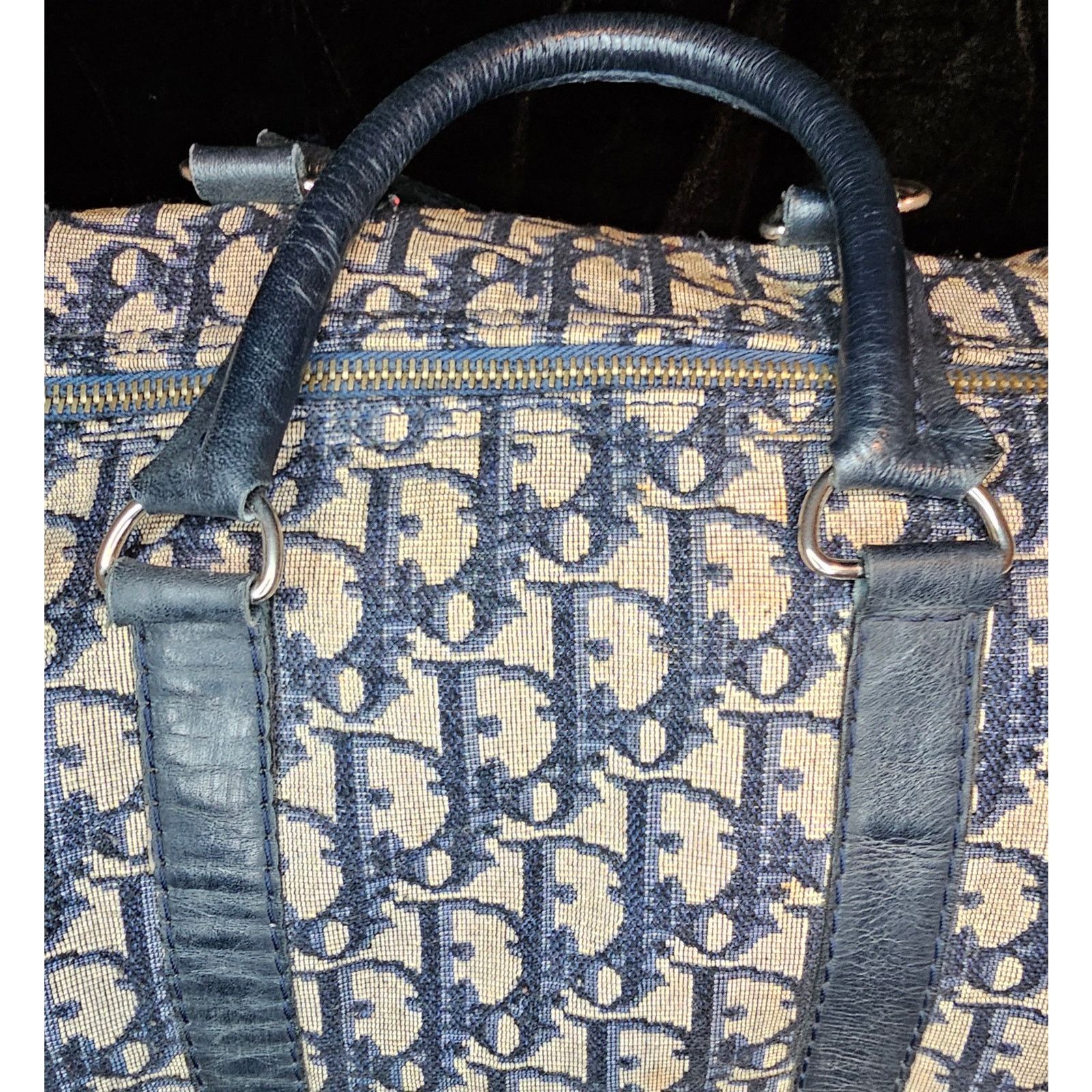 Dior Christian Dior Vintage Trotter Boston bag in navy blue Size ONE SIZE - 13 Thumbnail