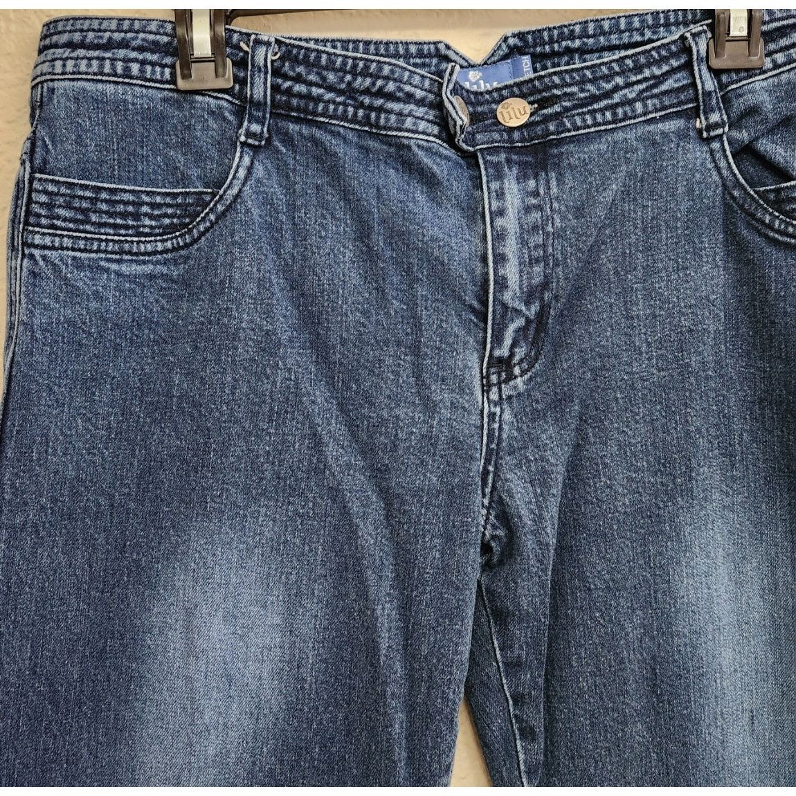 Other Lilu Blue Lightwashed Boot Cut Embroidered Jeans 15R Juniors Size 35" - 2 Thumbnail