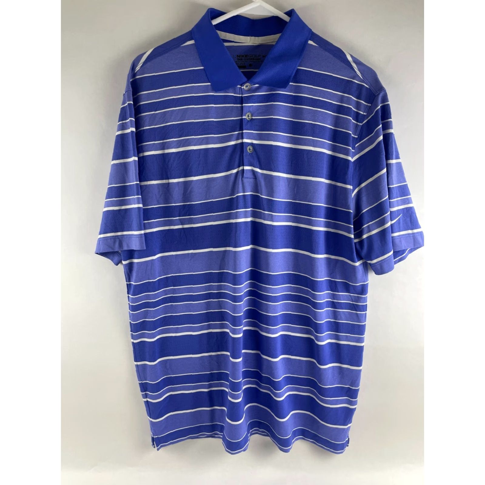 Nike Nike Polo Shirt Golf Dri-Fit Tour Performance Men L Blue Striped Shirt Size US L / EU 52-54 / 3 - 2 Thumbnail