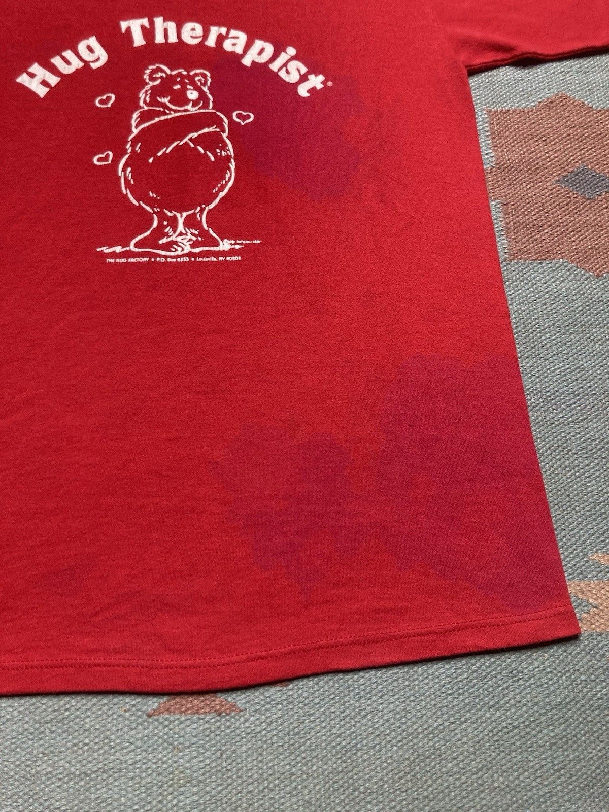 Jerzees × Vintage VTG 80s t shirt hug therapist bear cute soft single stitch M Size US M / EU 48-50 / 2 - 2 Thumbnail