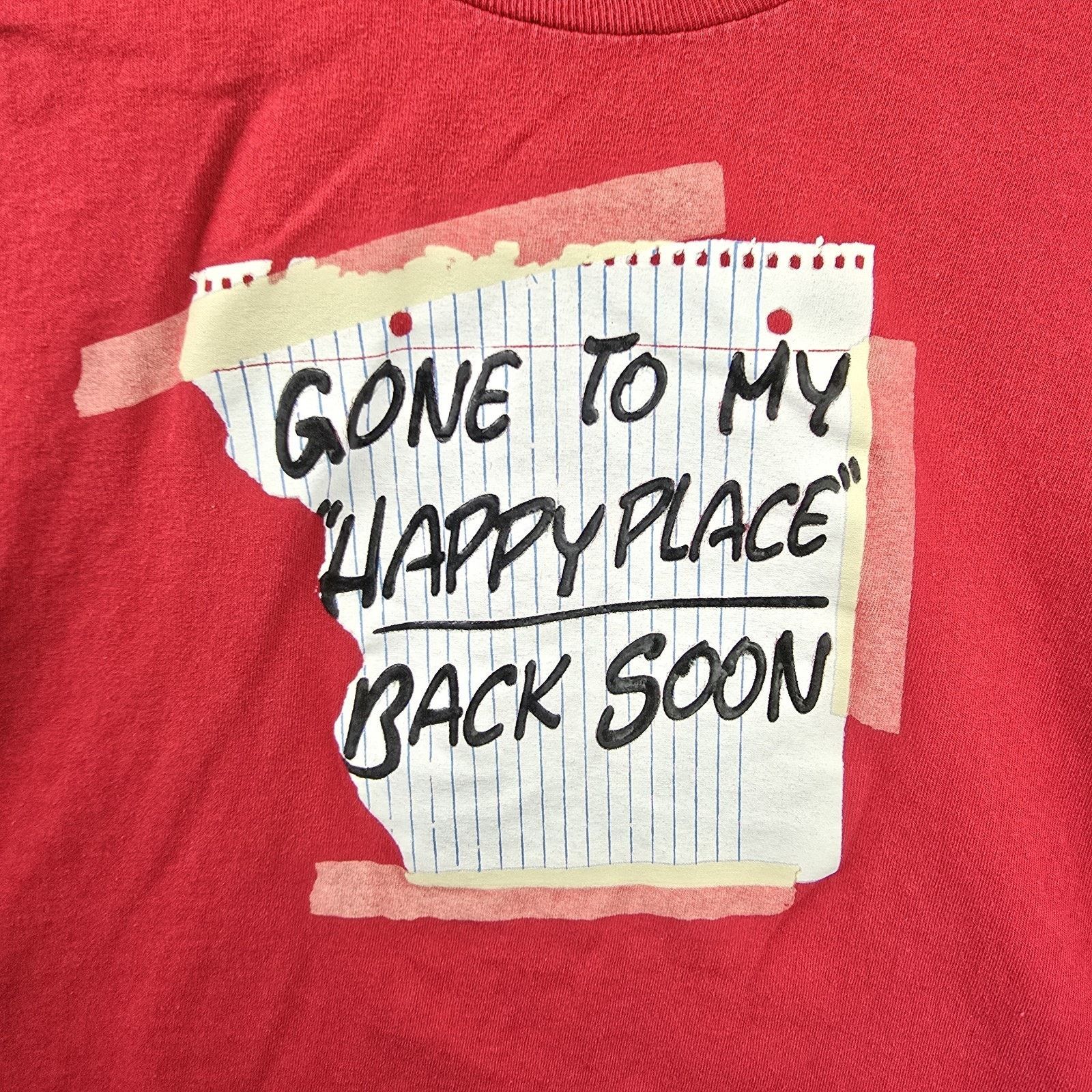Alstyle Vintage Gone To My Happy Place Back Soon Cropped Shirt Large Size L / US 10 / IT 46 - 3 Thumbnail