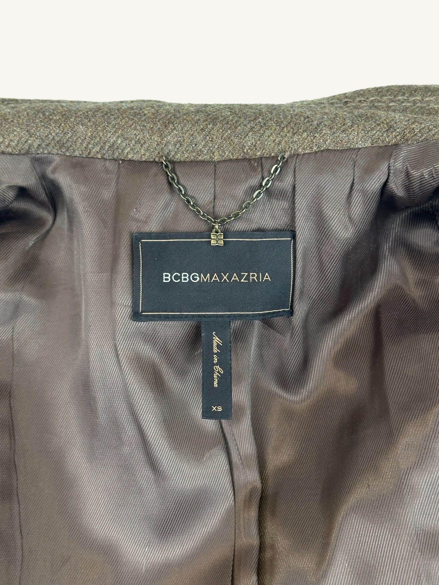 Bcbgmaxazria Wool Military Trench Coat Brown Belted Size XS / US 0-2 / IT 36-38 - 8 Thumbnail