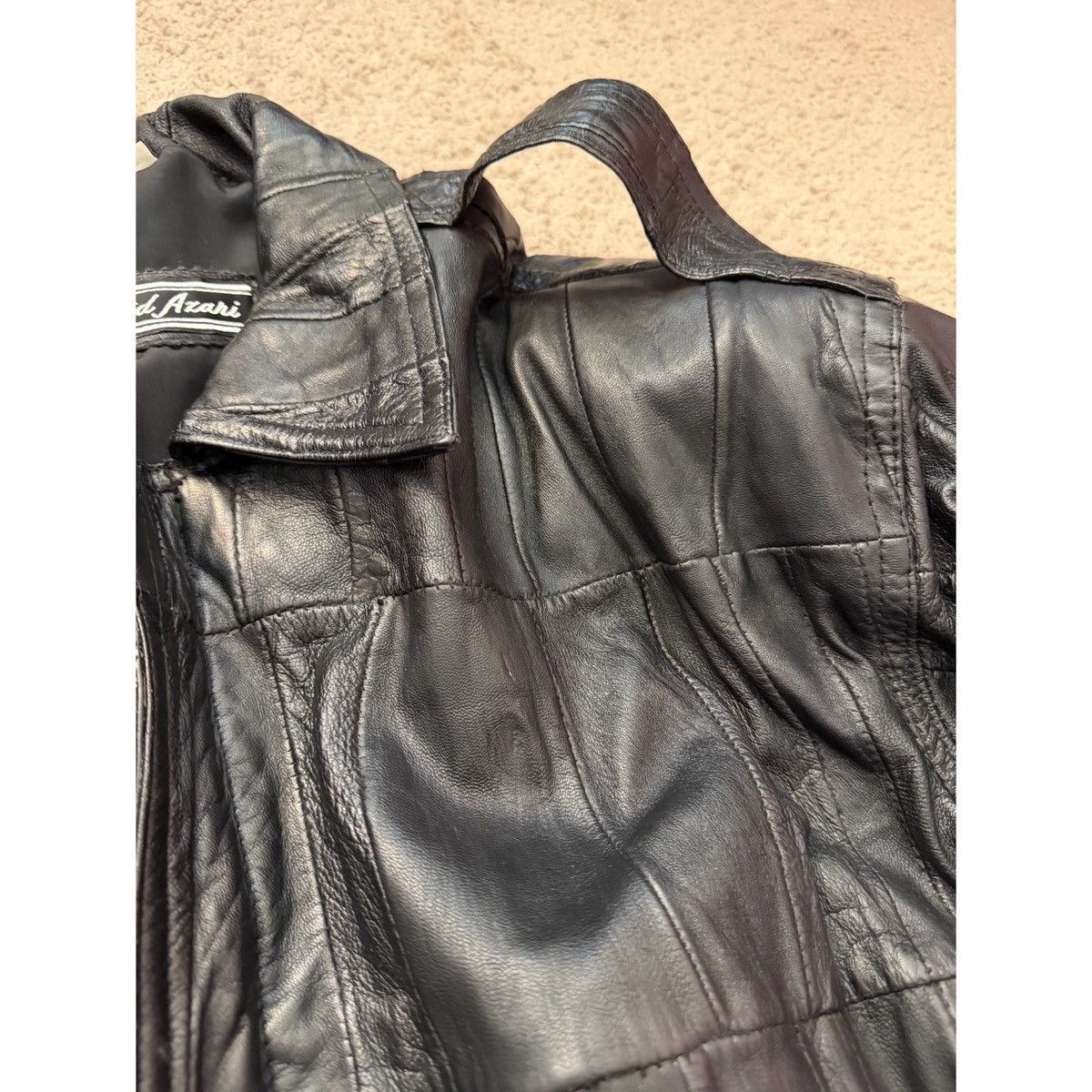 Vintage VINTAGE BLACK PATCHWORK BOMBER LEATHER JACKET Size US M / EU 48-50 / 2 - 17 Thumbnail