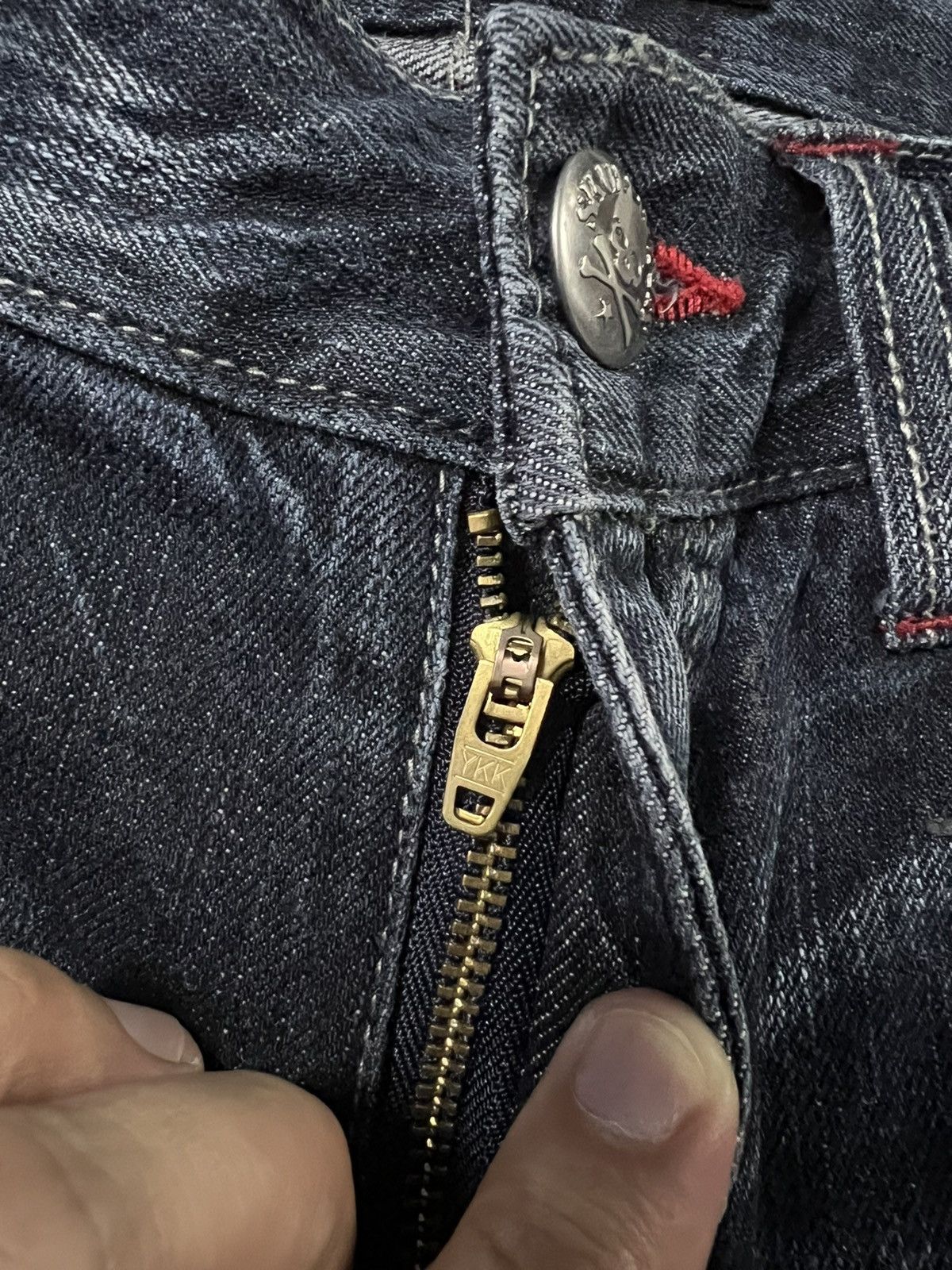 If Six Was Nine × Japanese Brand × Le Grande Bleu (L.G.B.) VTG DOMINATE HANDCRAFTED DOUBLE WAIST UK FLAGS JEANS Size US 28 / EU 44 - 5 Thumbnail