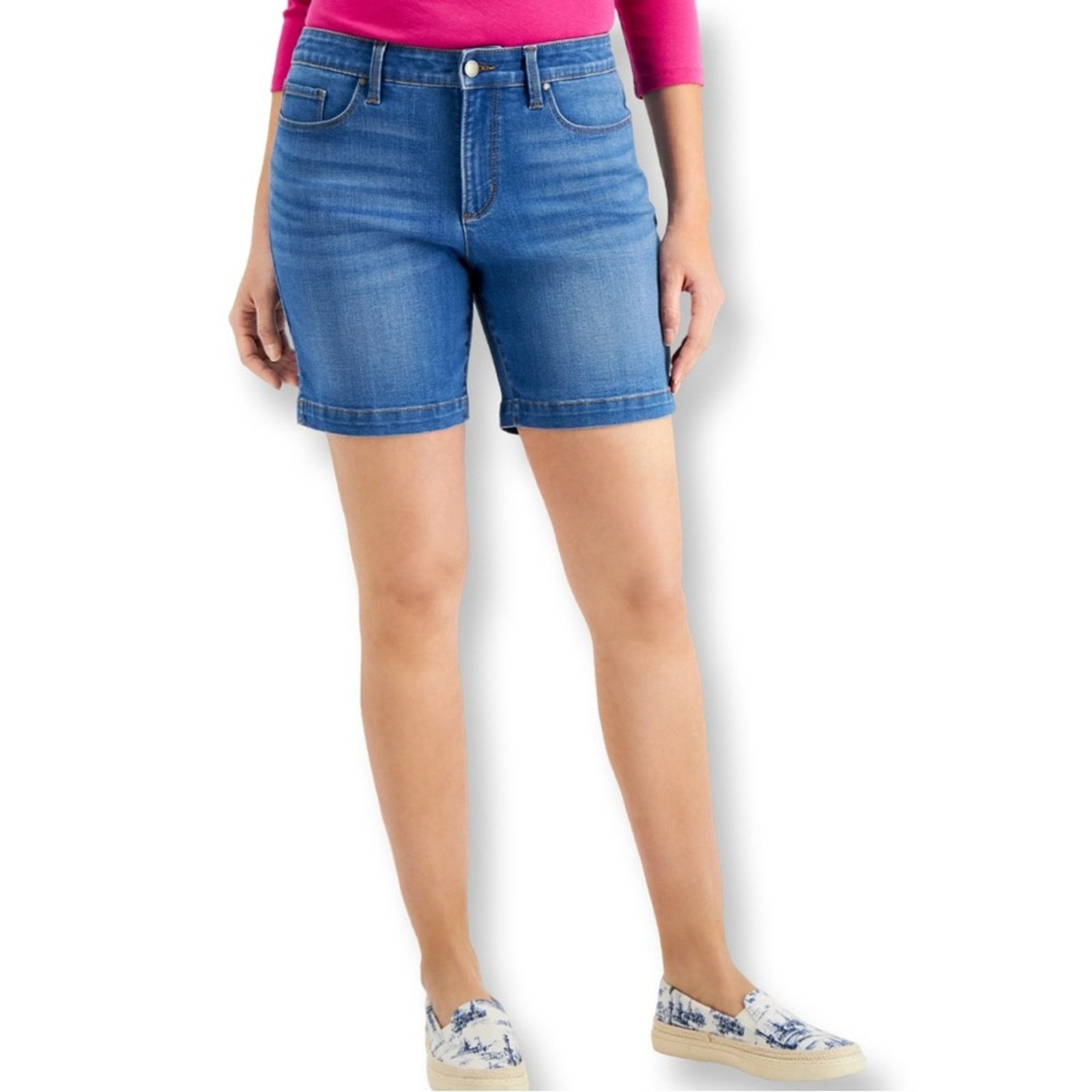 Class Club Charter Club Denim Stretch Mid Length Shorts Size 36" / US 14 / IT 50 - 1 Thumbnail