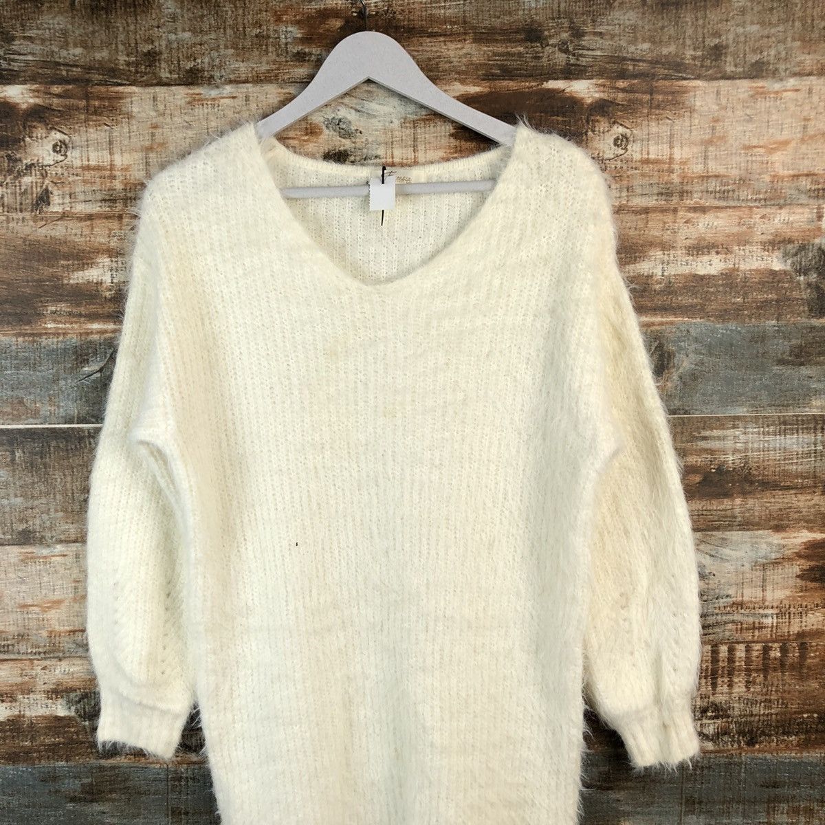 Japanese Brand DL Freesia White Mohair Knitwear #C426 Size M / US 6-8 / IT 42-44 - 2 Thumbnail