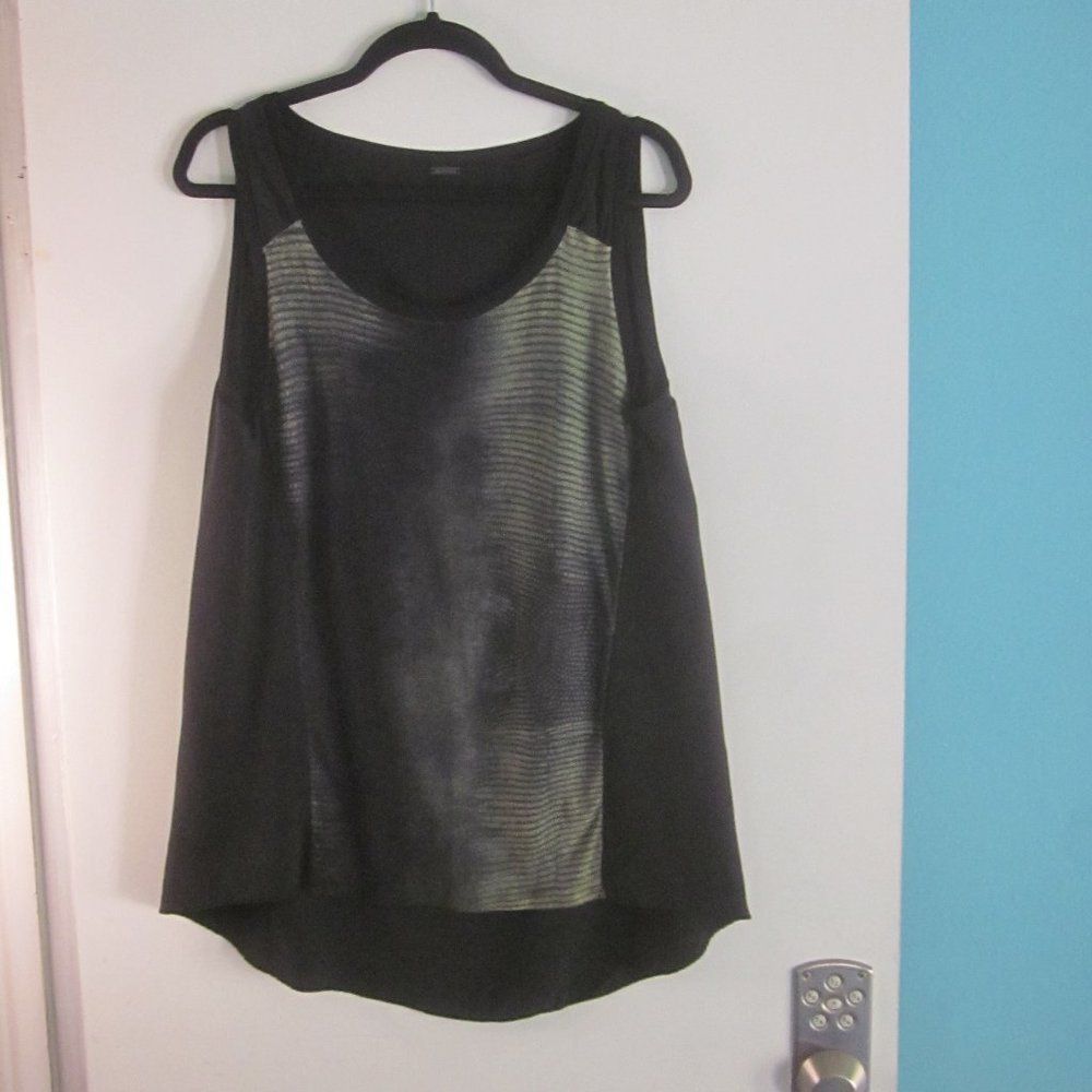 Elie Tahari Elie Tahari Womens Sleeveless Black Silk Tank Green Front Si Size L / US 10 / IT 46 - 2 Thumbnail
