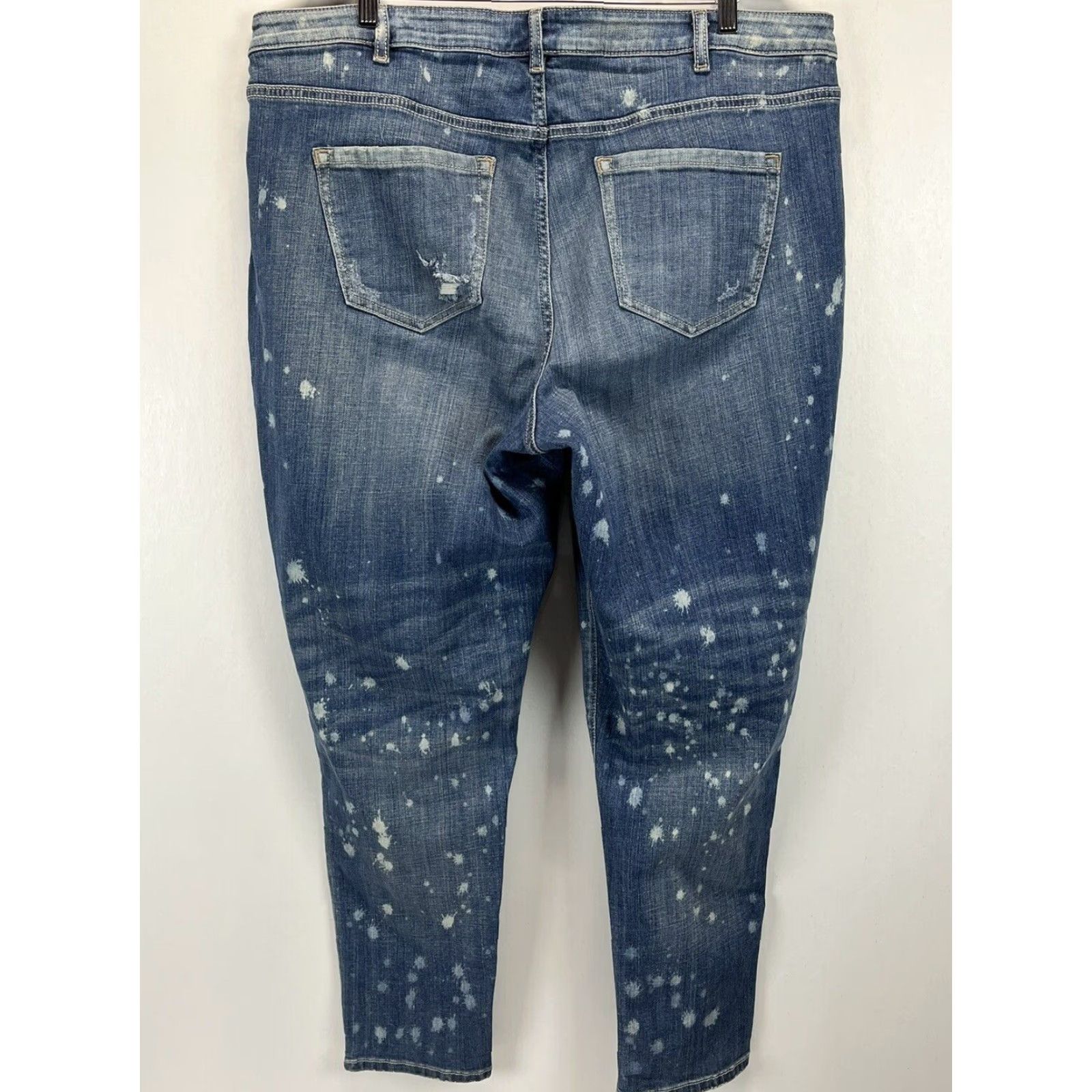 Vintage VINTAGE Lane Bryant Women’s Plus Jeans Size 22 Blue Distressed Boyfriend Style Size 40" / US 18 - 3 Thumbnail