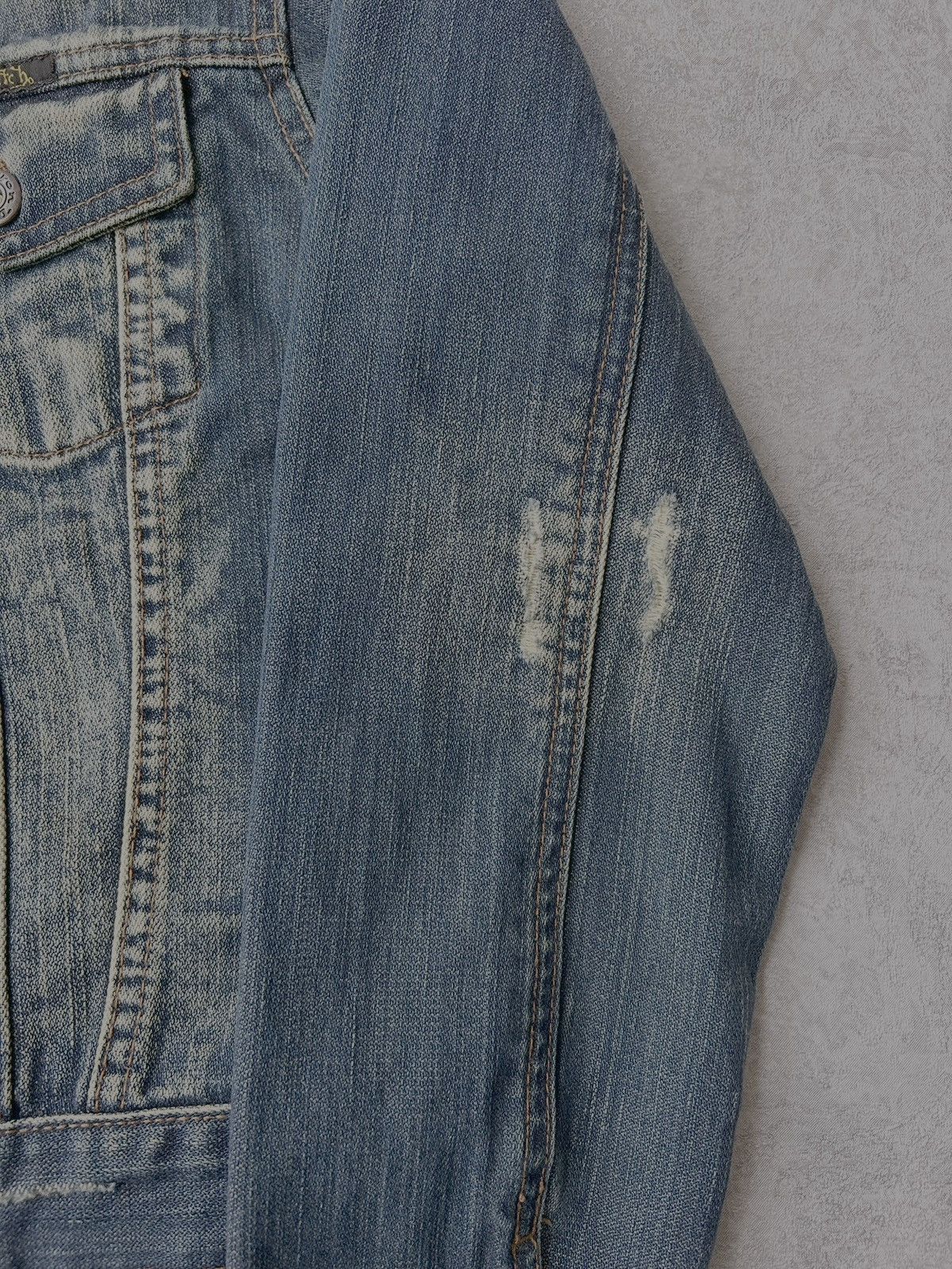 Von Dutch 00s Von Dutch Tattoo Distressed Denim Button Jacket Y2K Size S / US 4 / IT 40 - 11 Thumbnail