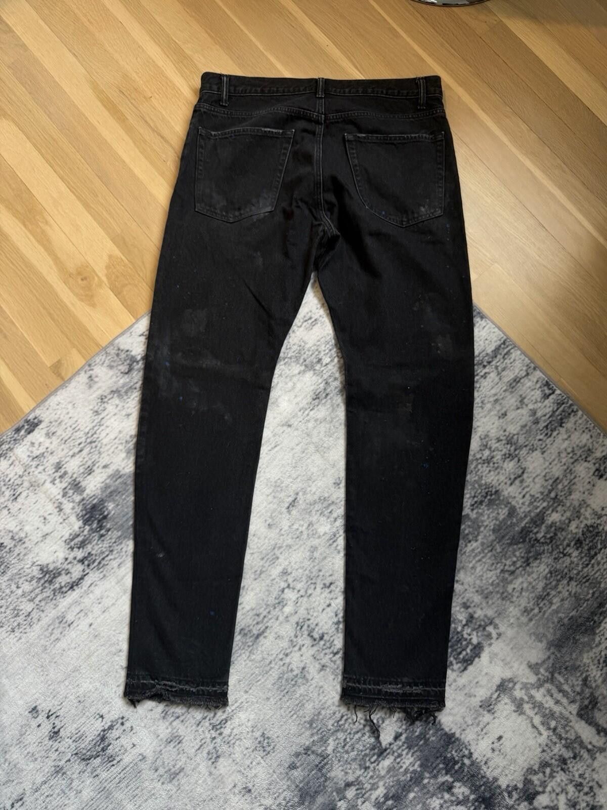 John Elliott John Elliot Painted Distressed Jeans Black Size 33 Size US 33 - 2 Thumbnail