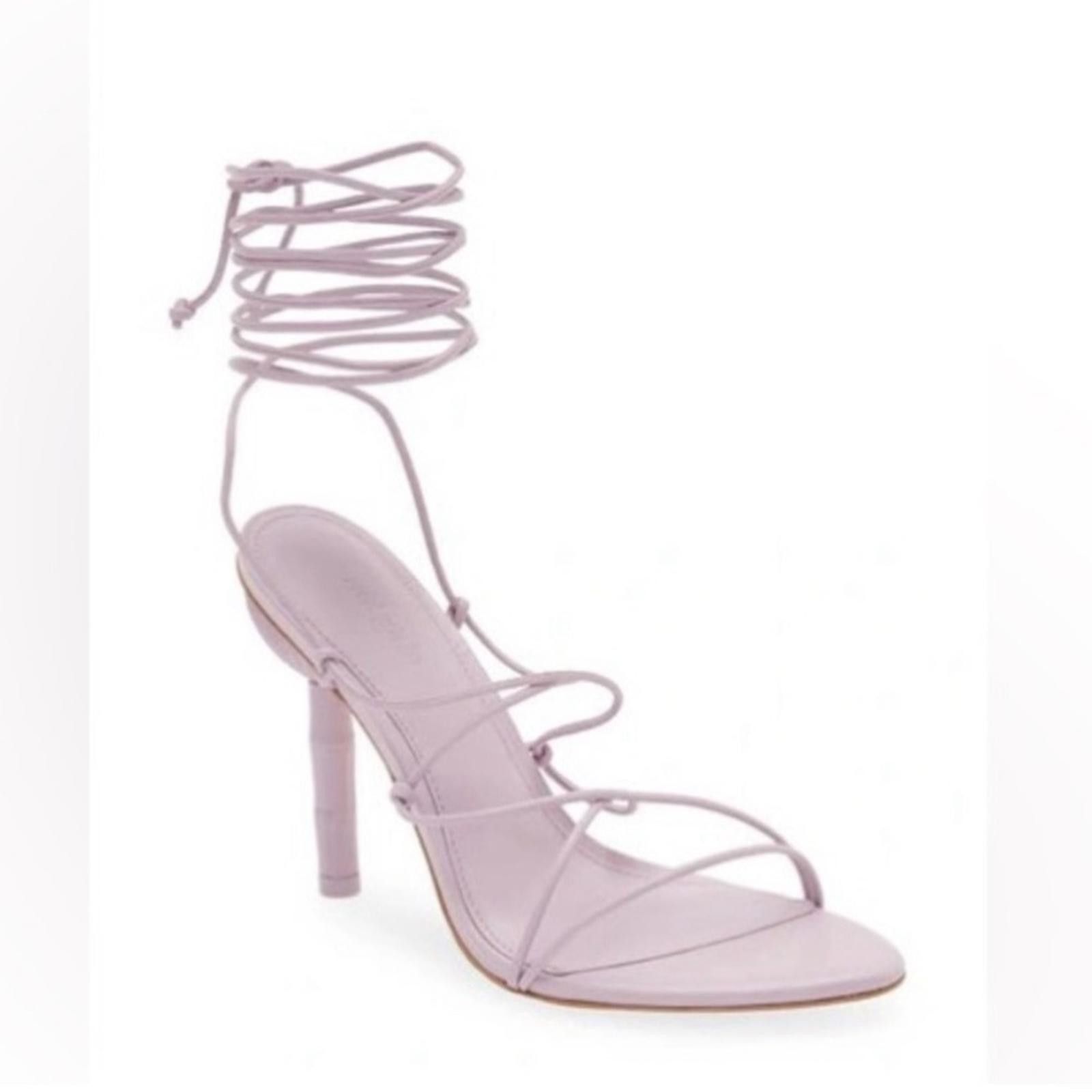 Cult Gaia Soleil Lace Up Strappy Heel Lavender, Size 42