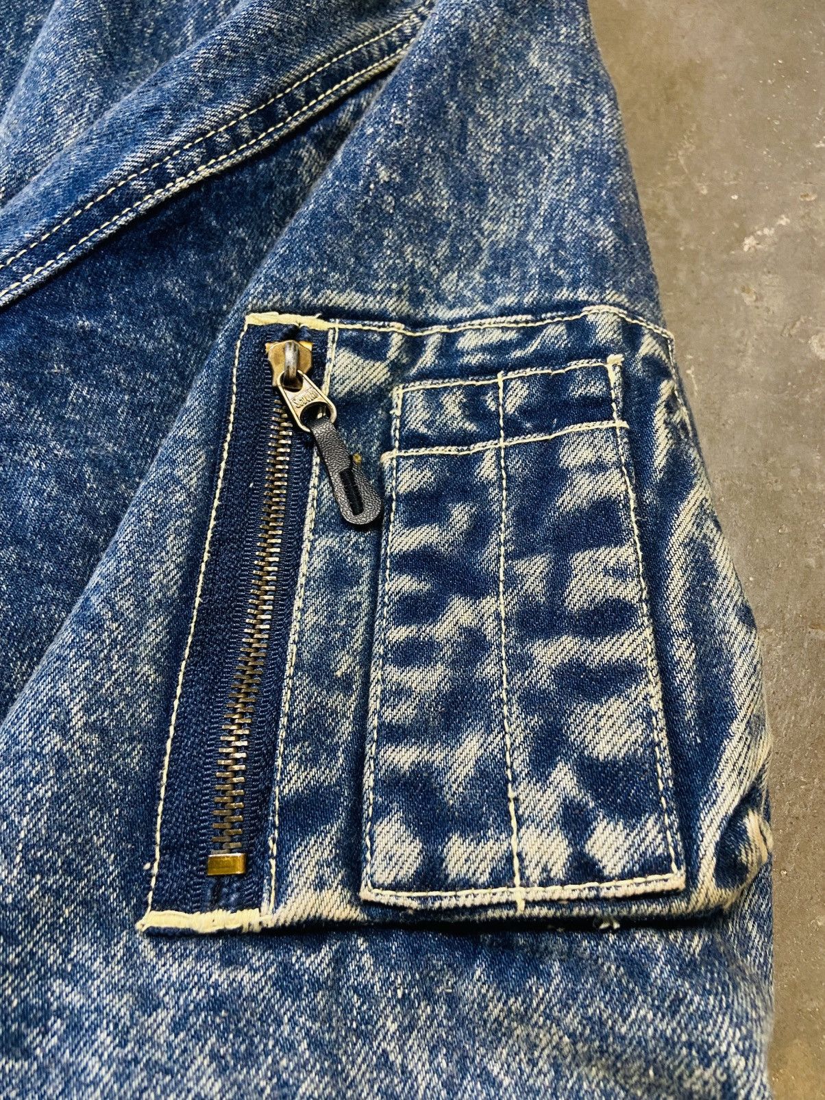 Jean Vintage Mad Station Denim Bomber Jacket Size US L / EU 52-54 / 3 - 7 Thumbnail